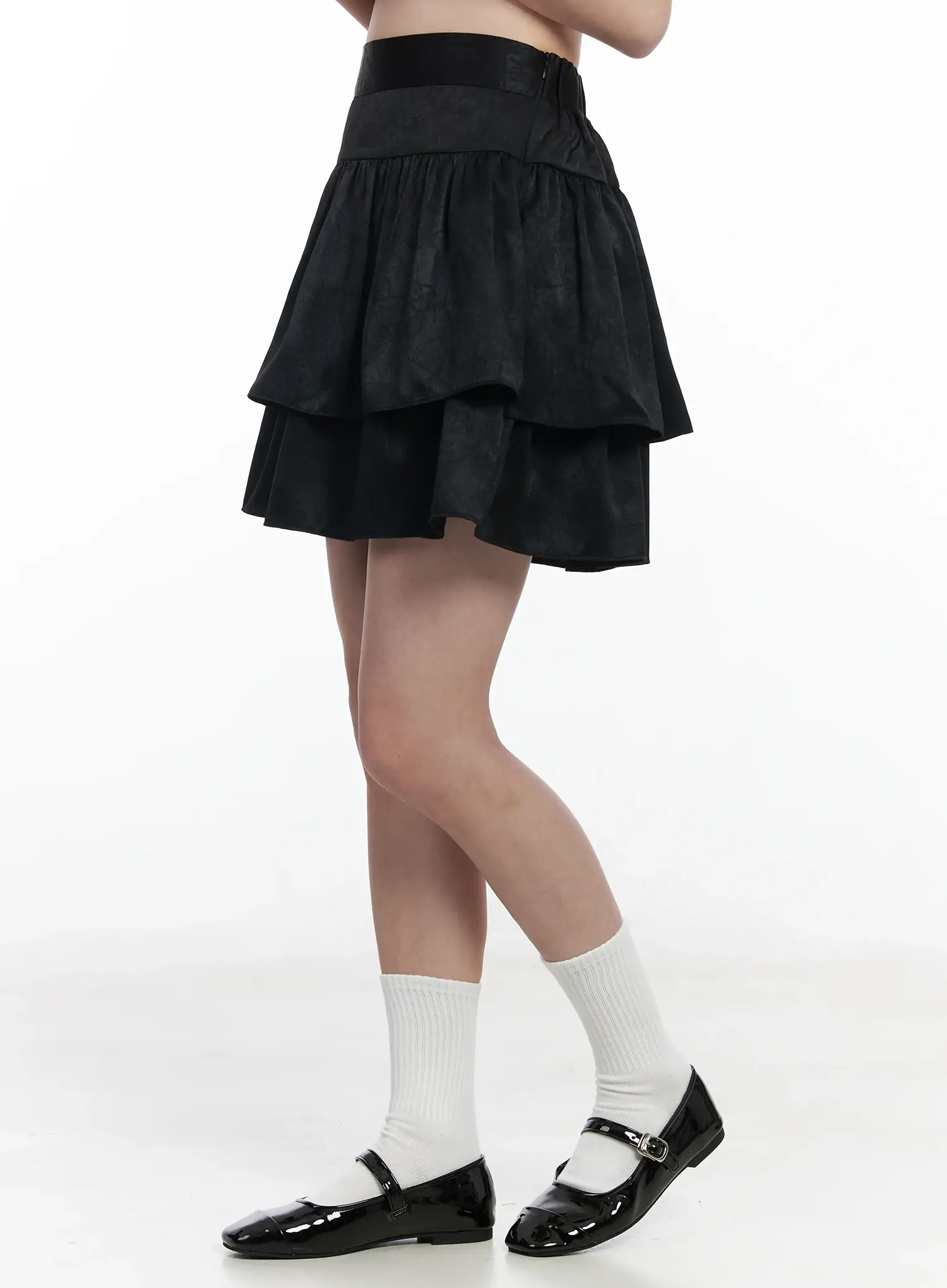 Layered Satin Ruffle Skirt IF520 - Image 4