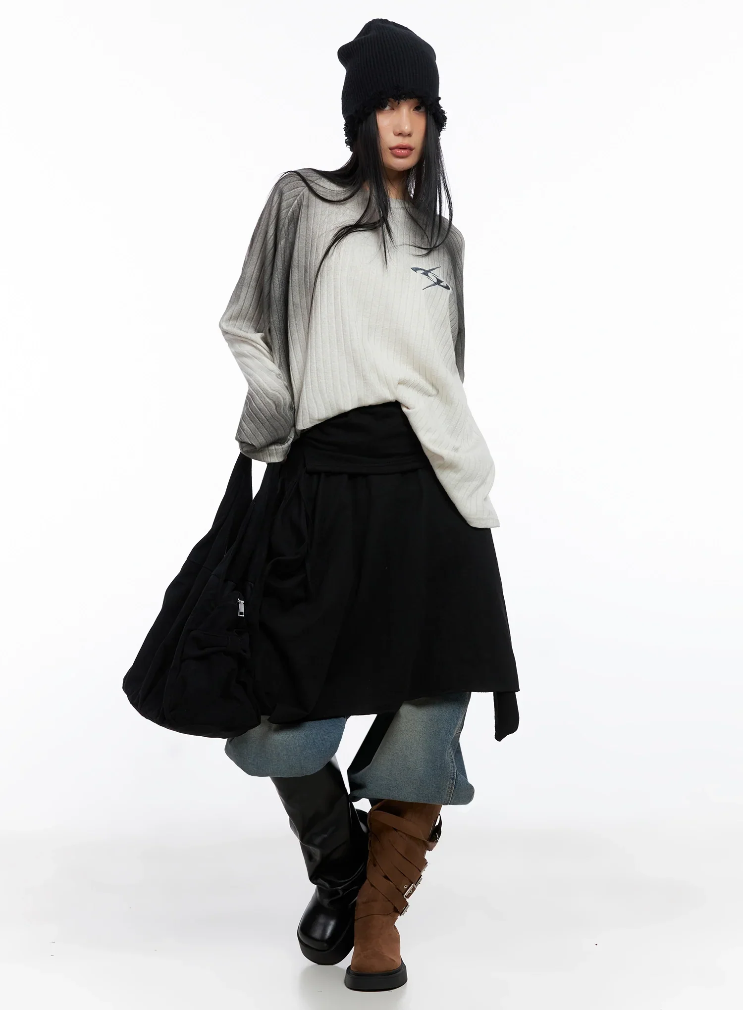 Layered Shirring Asymmetrical Skirt IO517 - Image 6