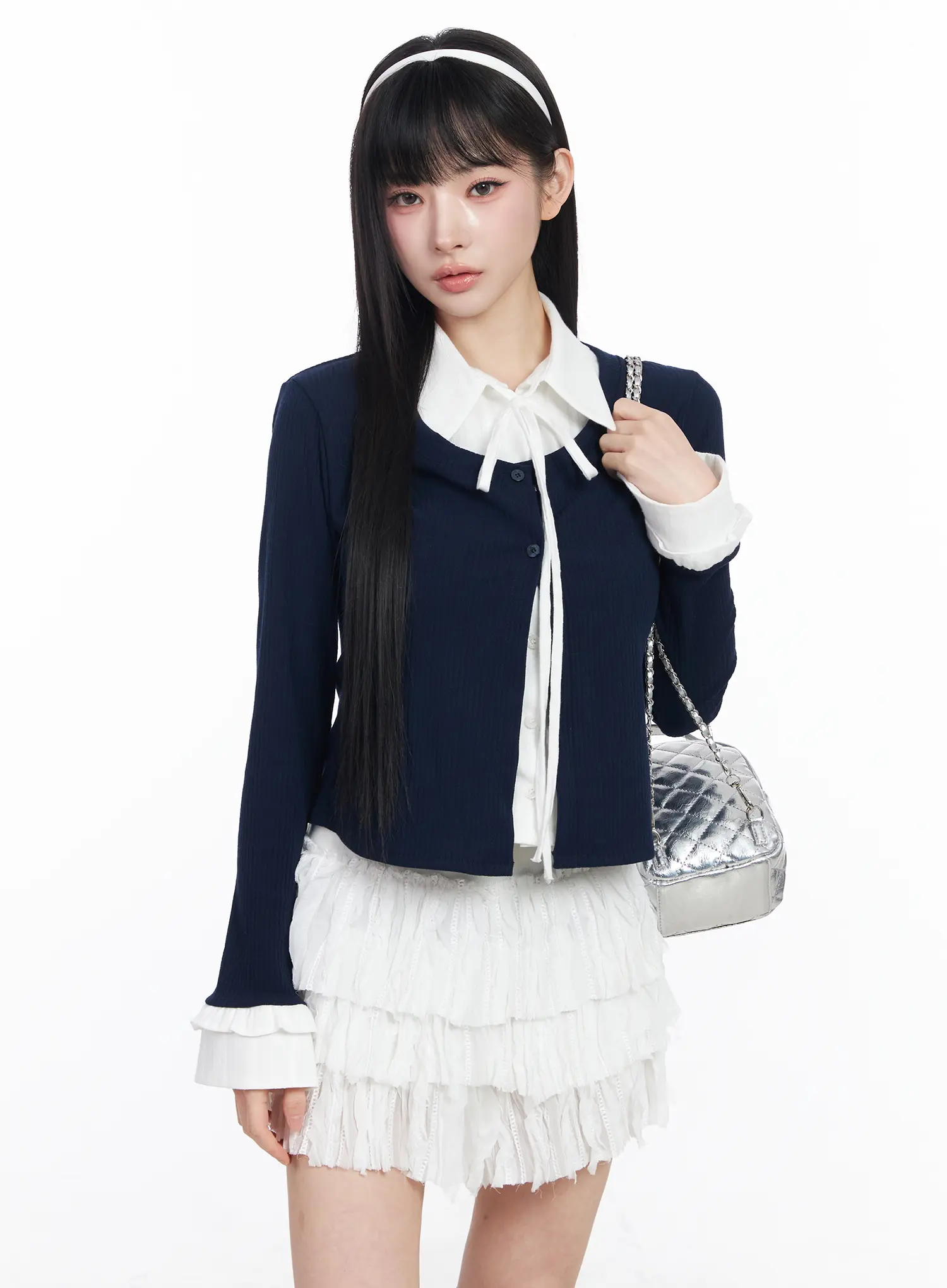 Layered Shirt Cardigan CF518