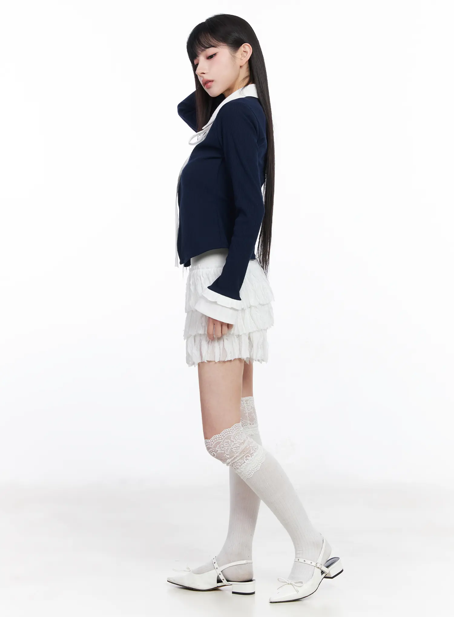 Layered Shirt Cardigan CF518 - Image 4