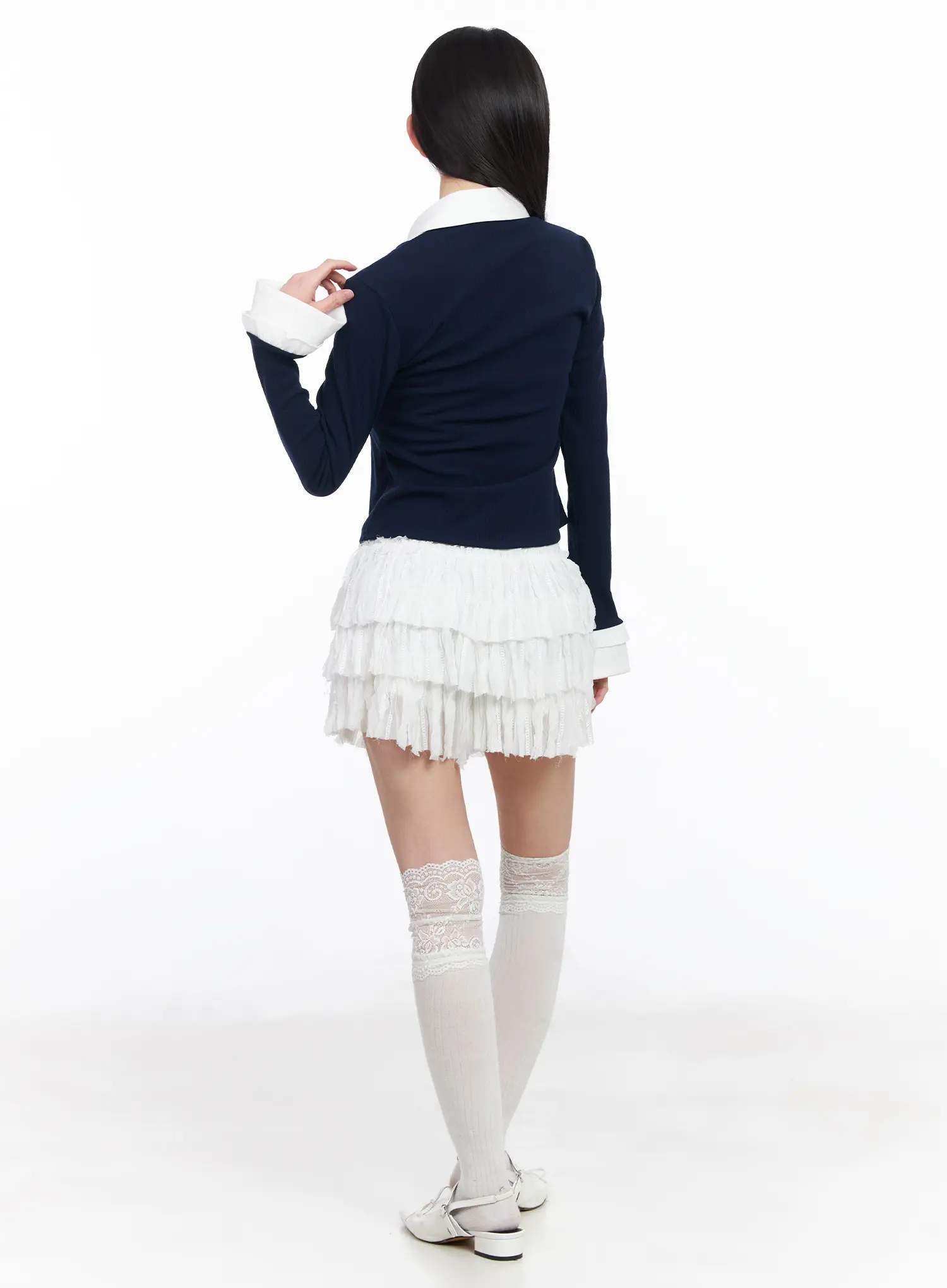 Layered Shirt Cardigan CF518 - Image 5