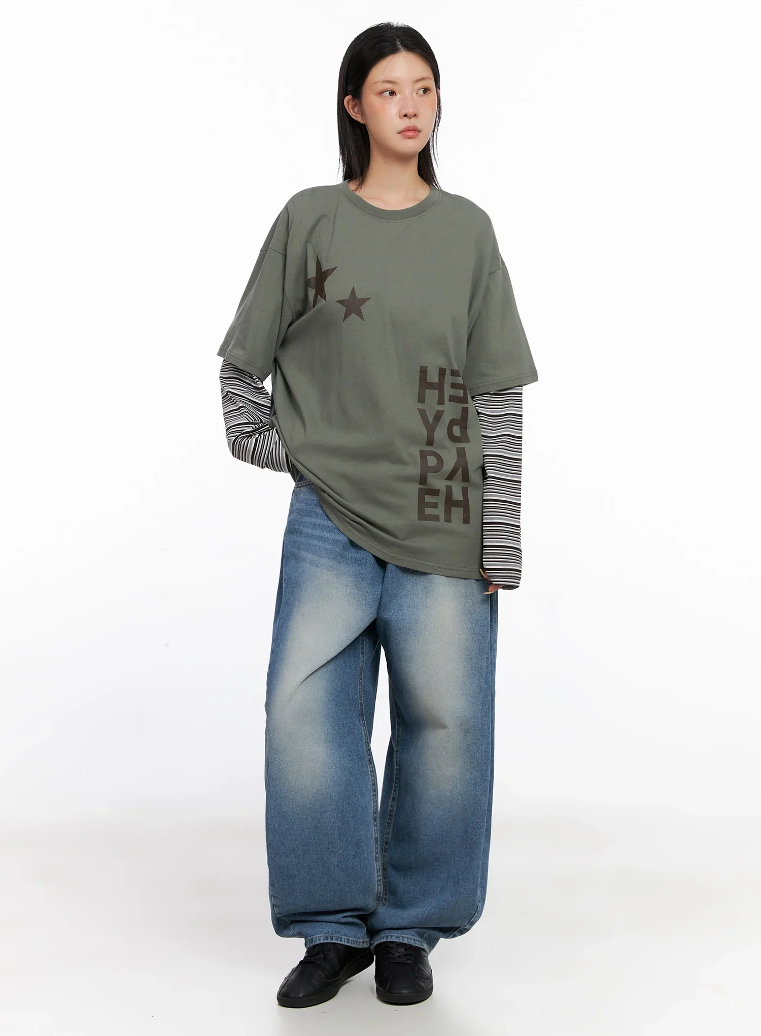 Layered Star Print Long Sleeve Tee IS515 - Image 9
