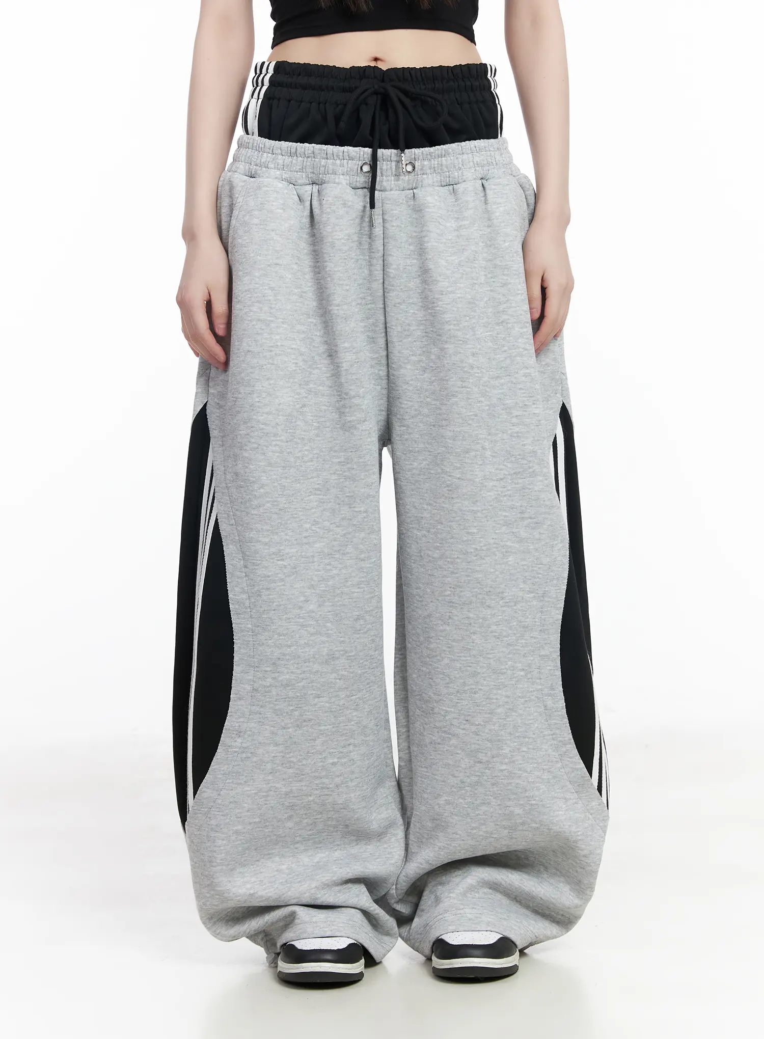 Layered Wide Leg Track Pants CM525 - Image 11