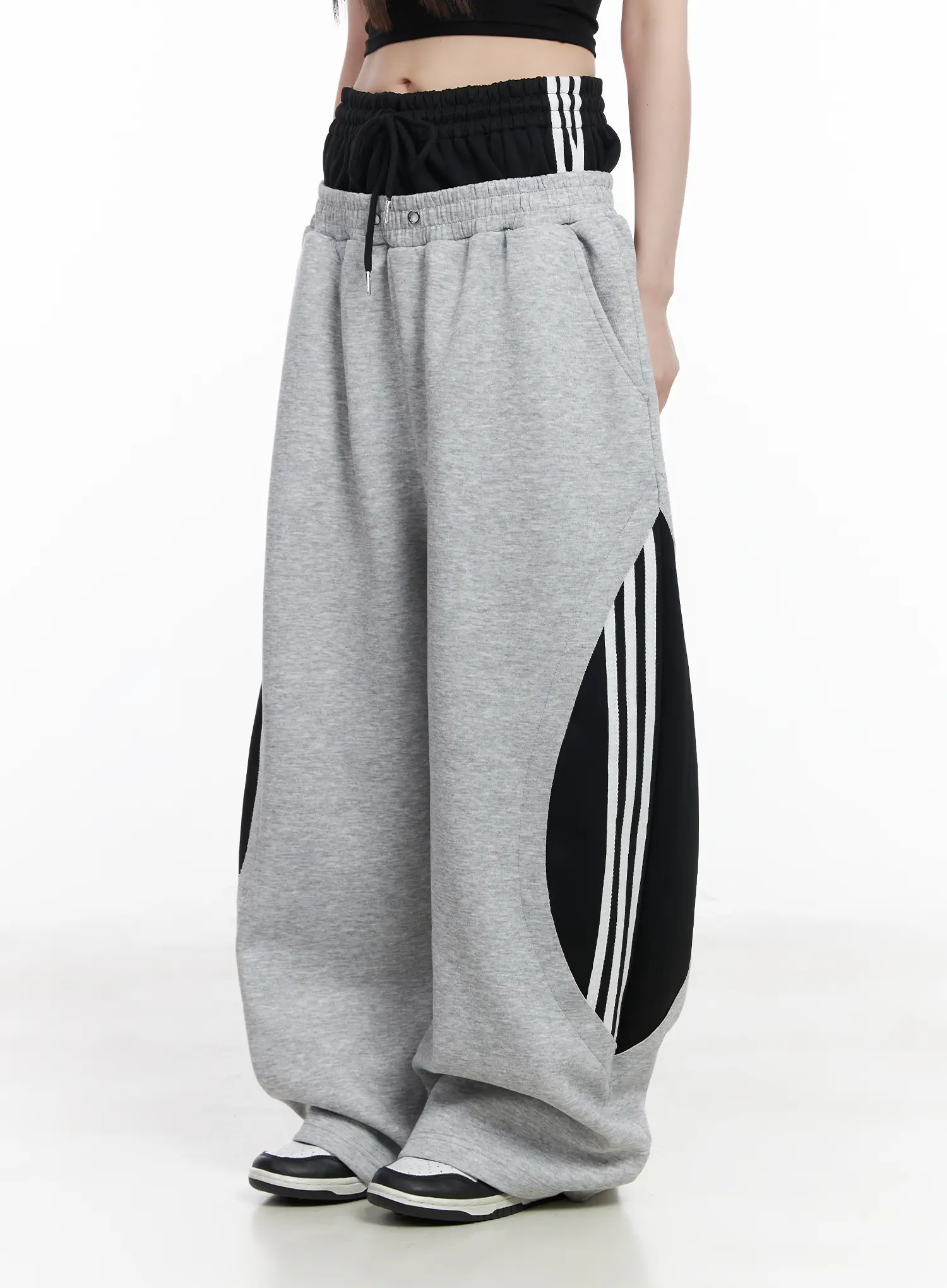 Layered Wide Leg Track Pants CM525 - Image 2