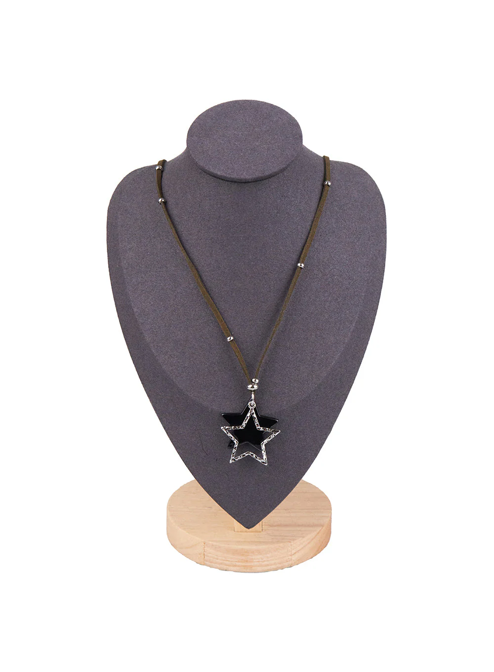 Leather Strap Star Necklace CJ531 - Image 6