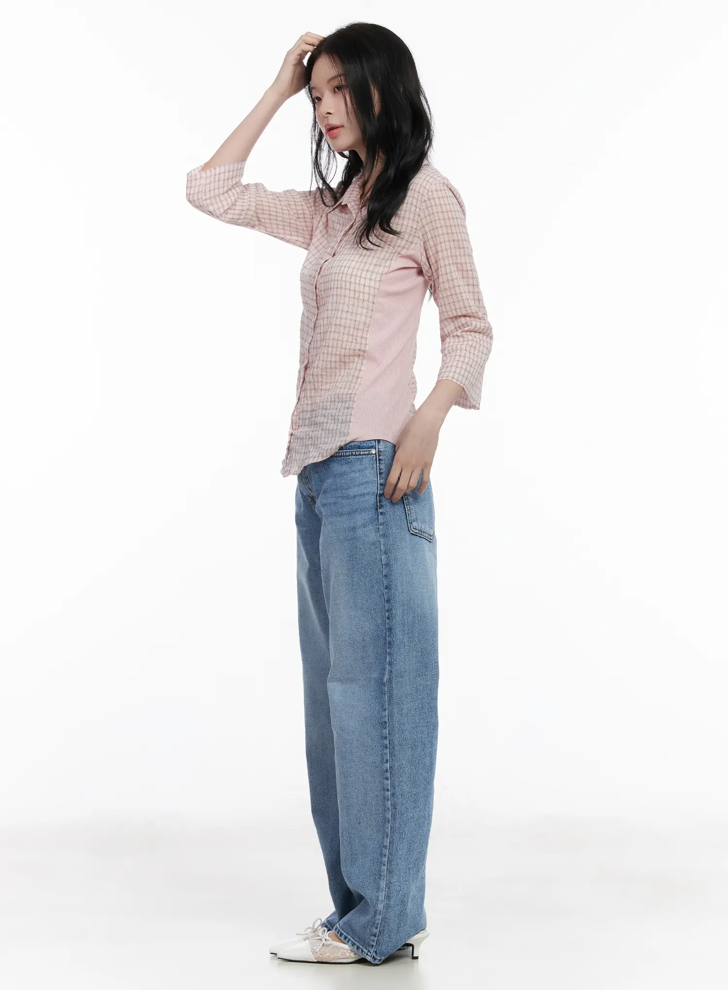 Leilani Vintage Wash Wide Leg Jeans CA510 - Image 5