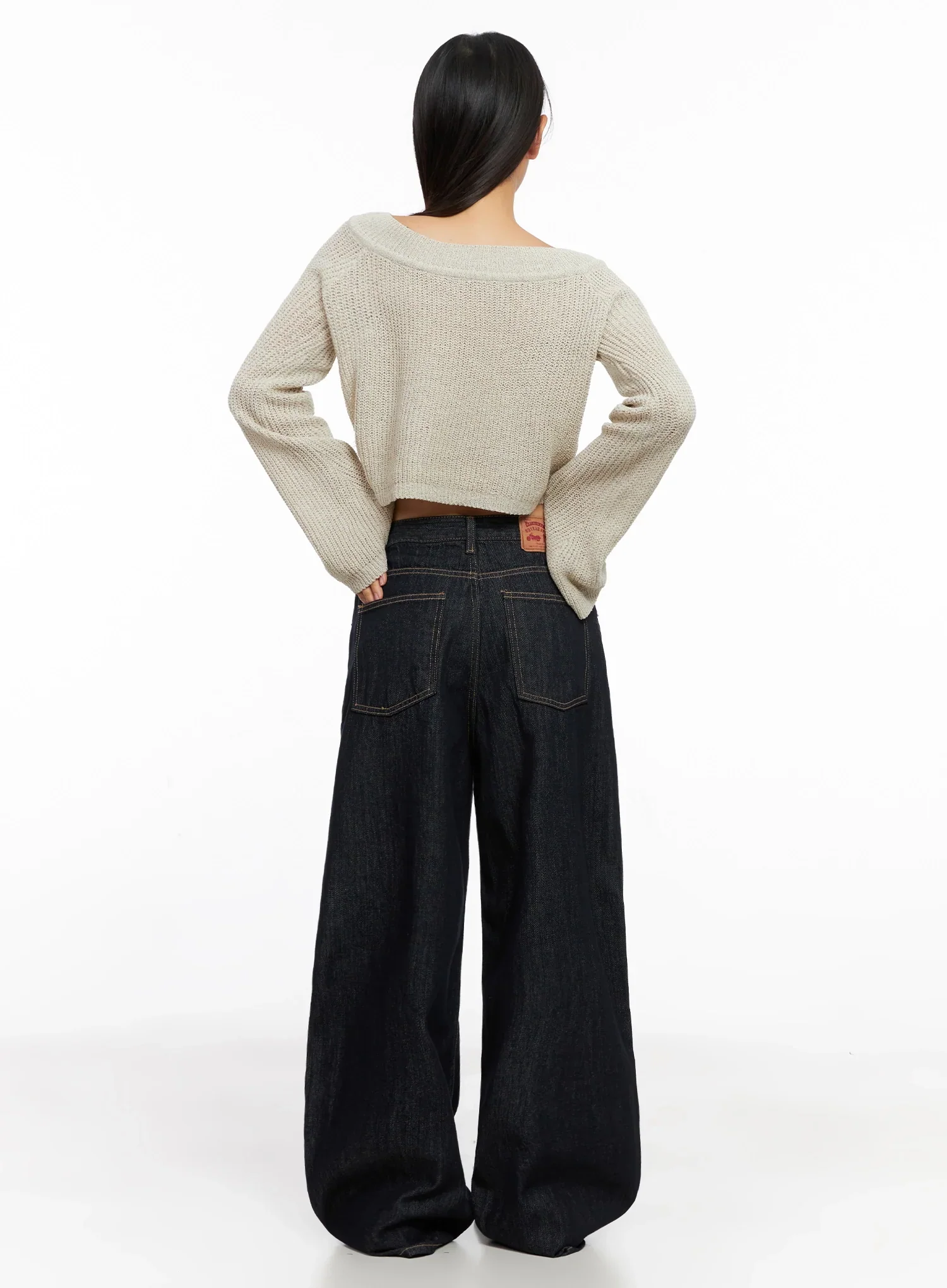 Lena Dark Wash Wide-Leg Jeans IG527 - Image 10