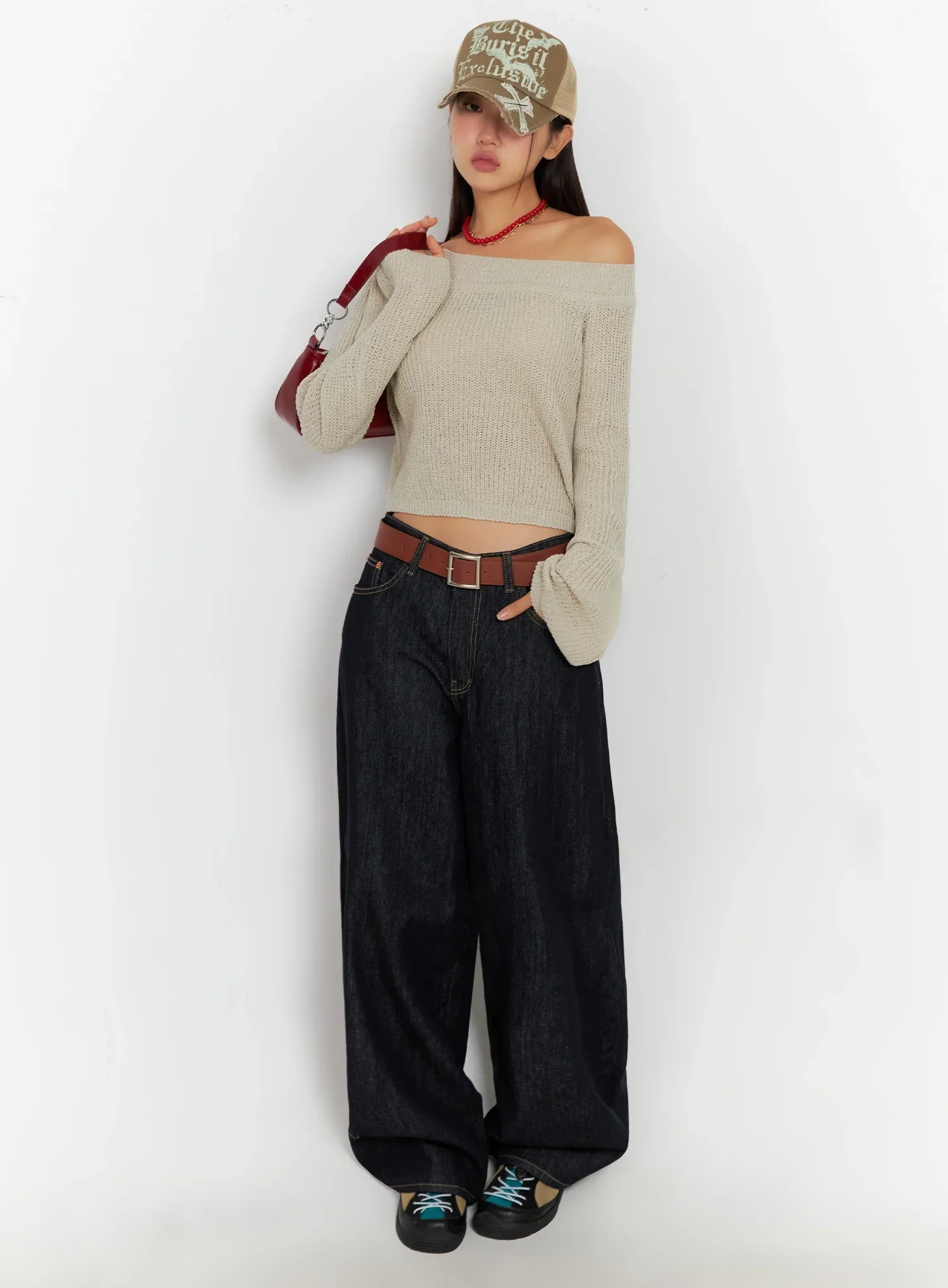 Lena Dark Wash Wide-Leg Jeans IG527 - Image 11