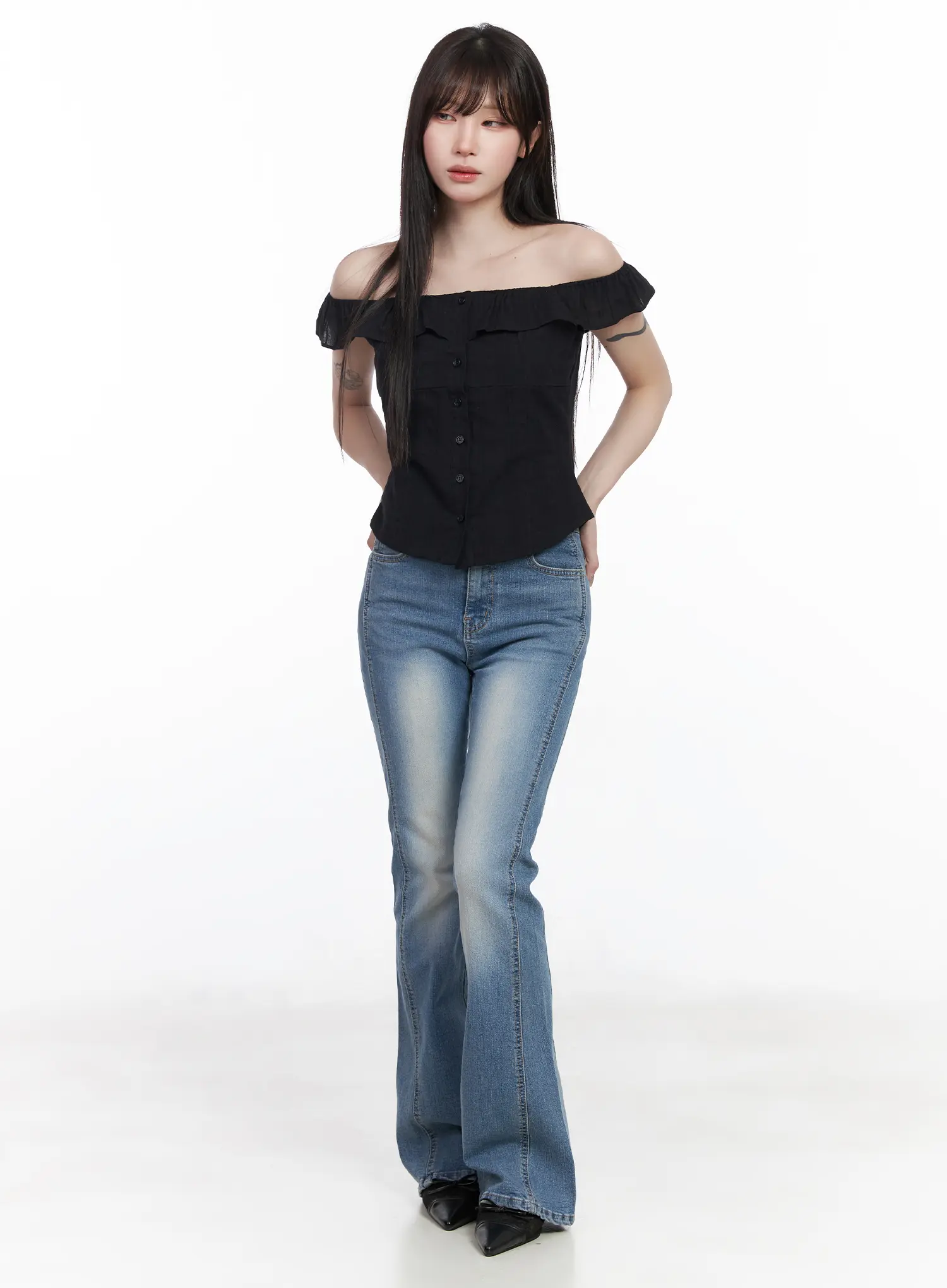 Lennox Washed Bootcut Jeans CF523 - Image 2