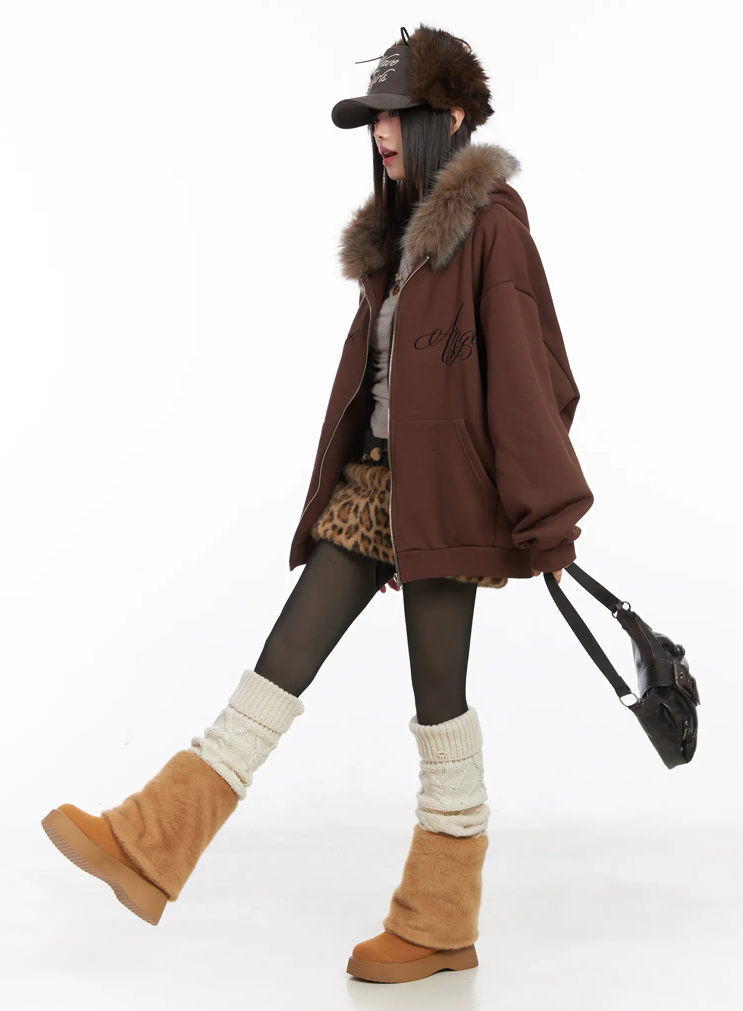 Leopard Fur Miniskirt CJ501 - Image 10