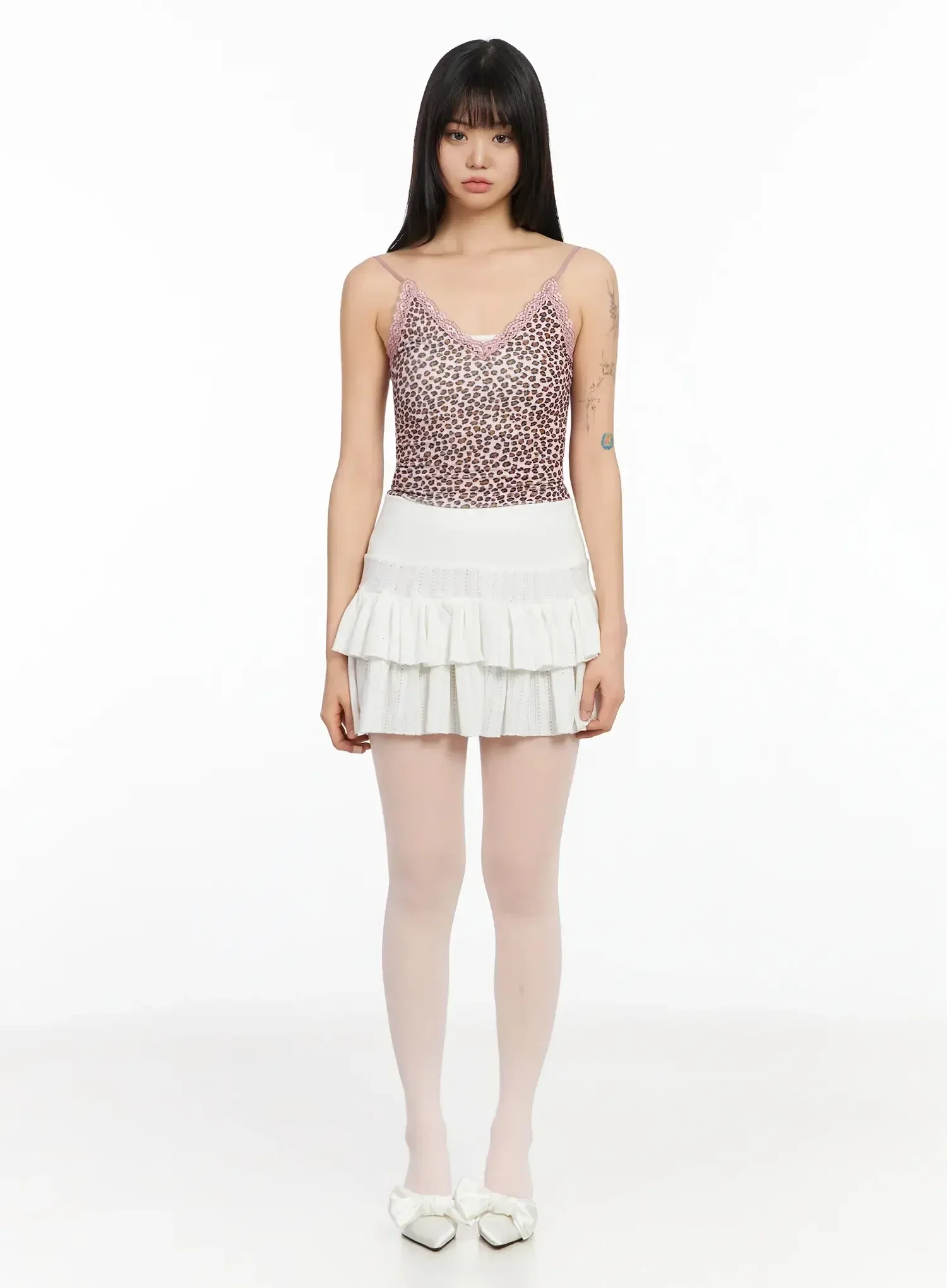 Leopard Print Lace Trim Cami IA523 - Image 10