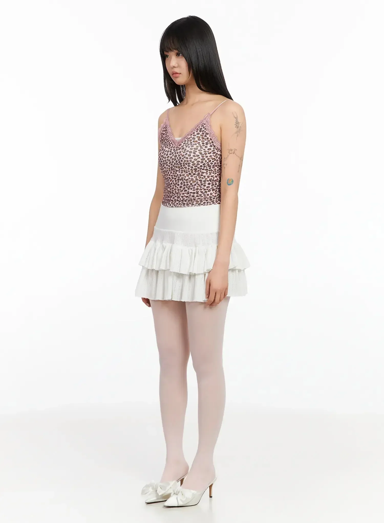 Leopard Print Lace Trim Cami IA523 - Image 11