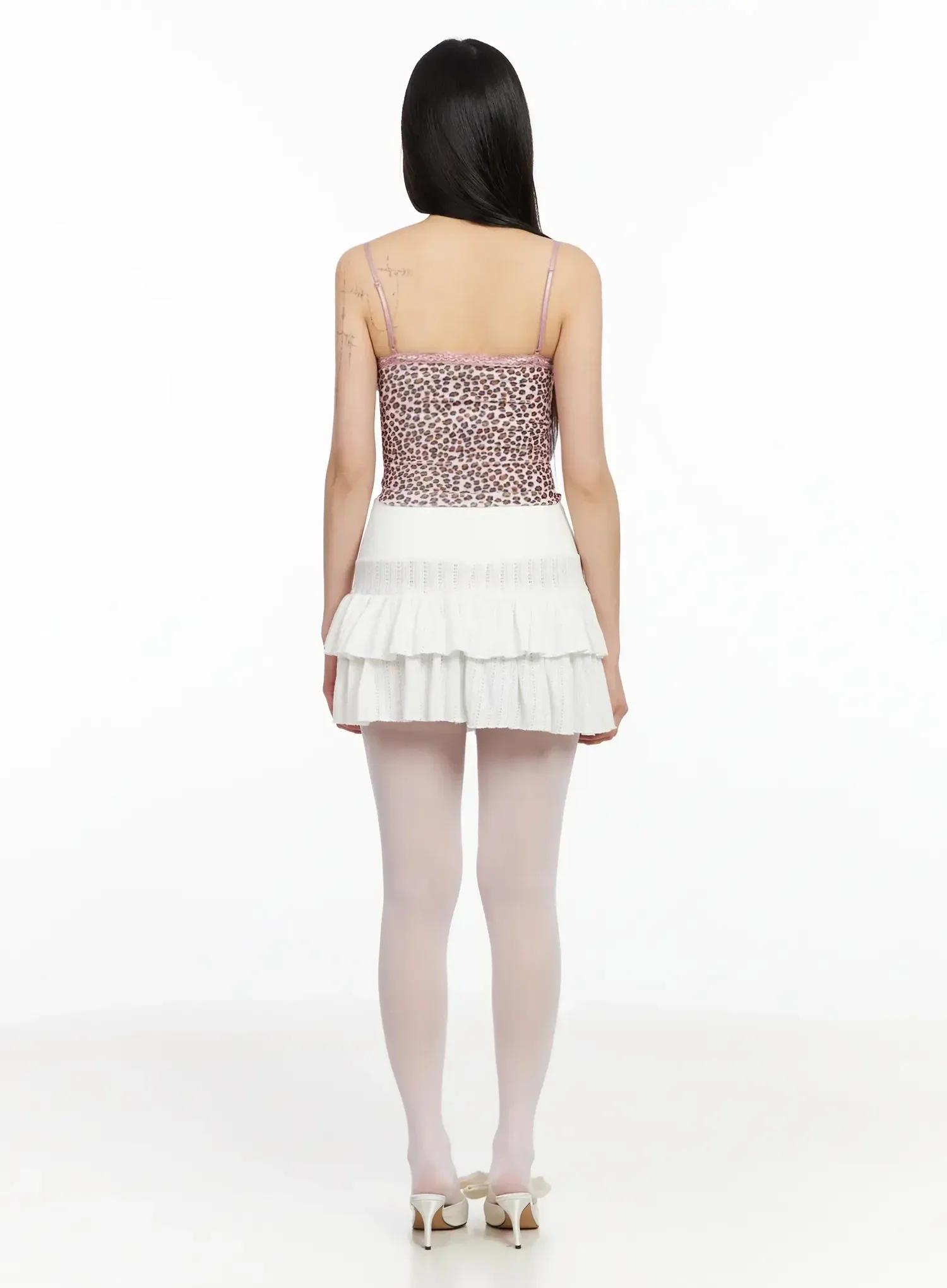 Leopard Print Lace Trim Cami IA523 - Image 12