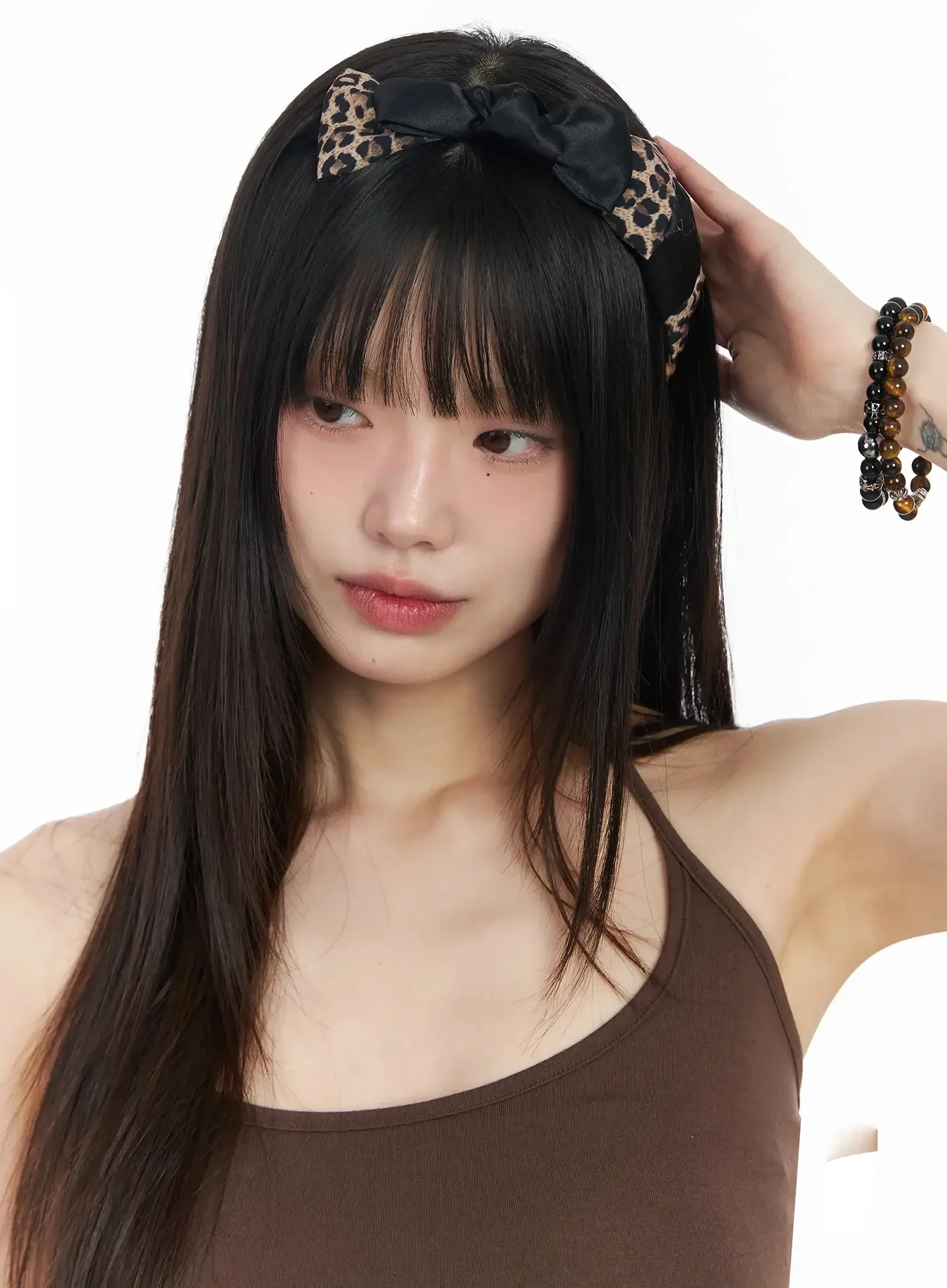 Leopard Satin Bow Headband IM530 - Image 2