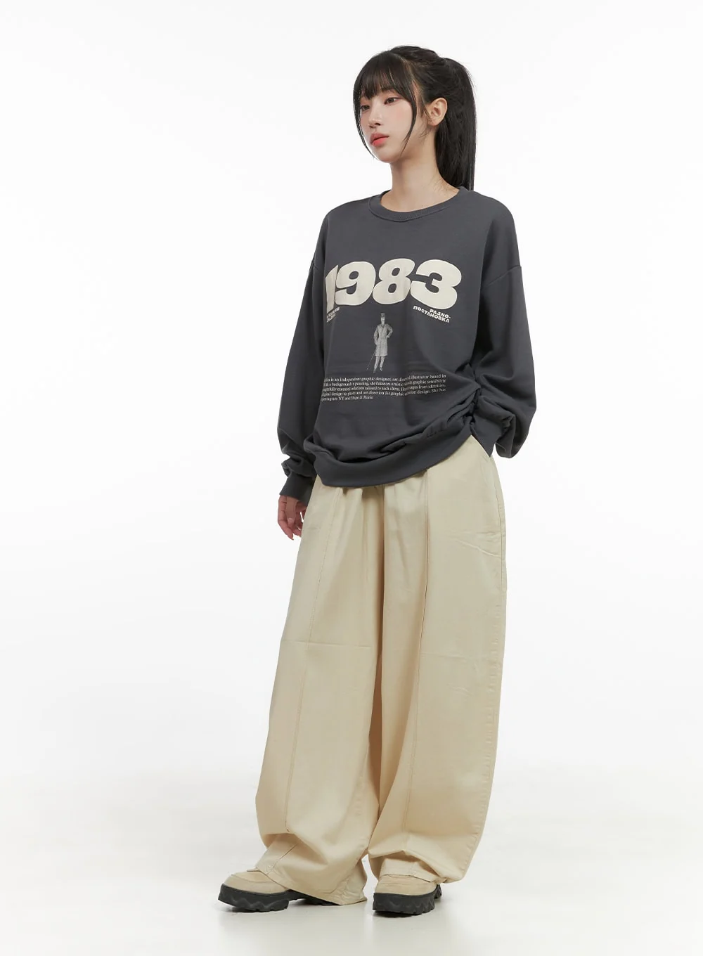 Lettering Oversized Sweatshirt CG430 - Image 2