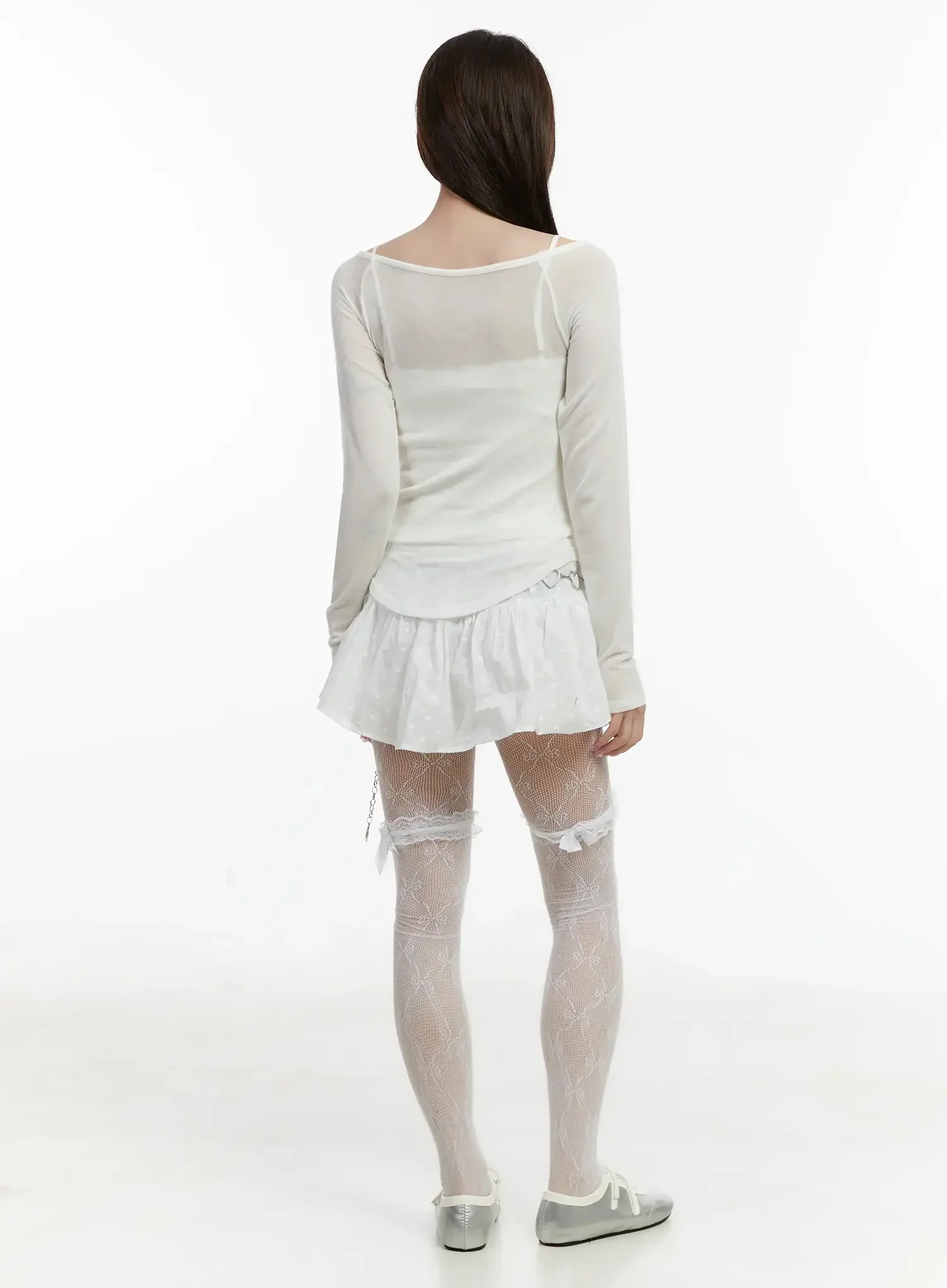 Lettering Sheer Top IJ521 - Image 10