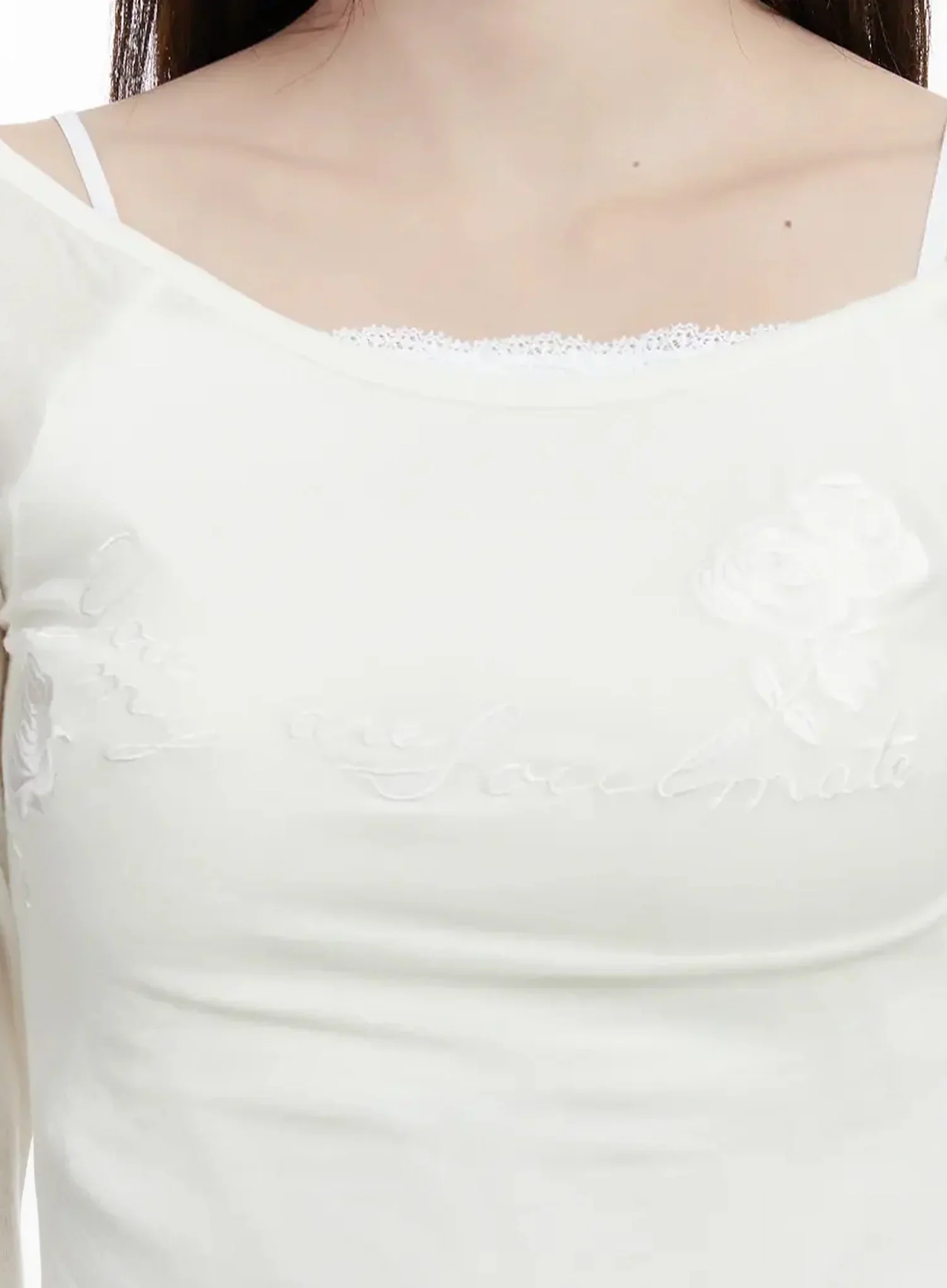 Lettering Sheer Top IJ521 - Image 5