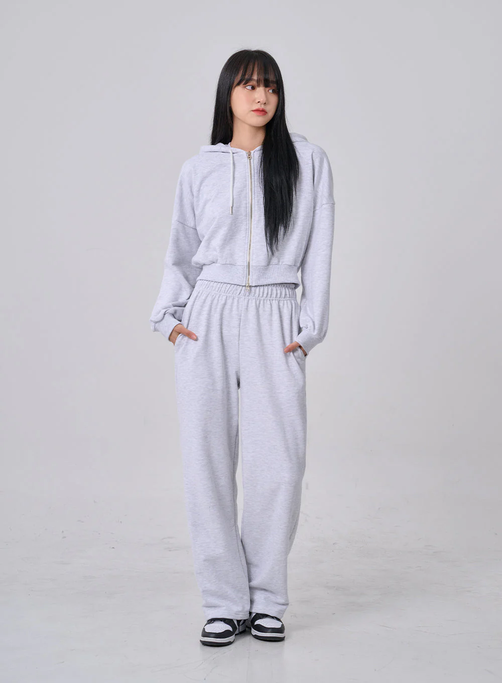 Lewkin Soft Basic Two Way Hoodie Zip Up C1210 - Image 3