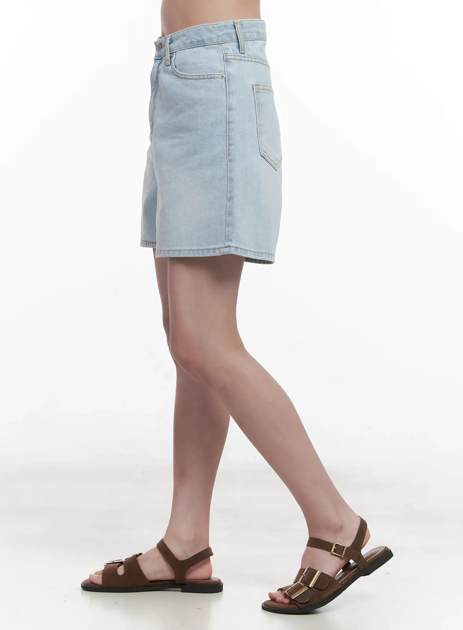Light Wash Wide-Fit Jorts CU523 - Image 4