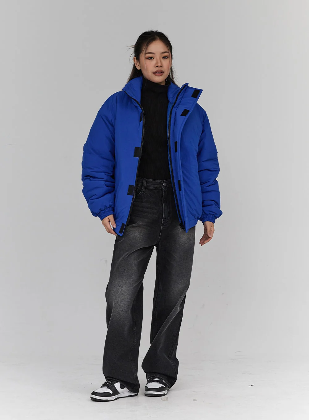 Light Washing Wide Leg Black Jeans CN23 - Image 5