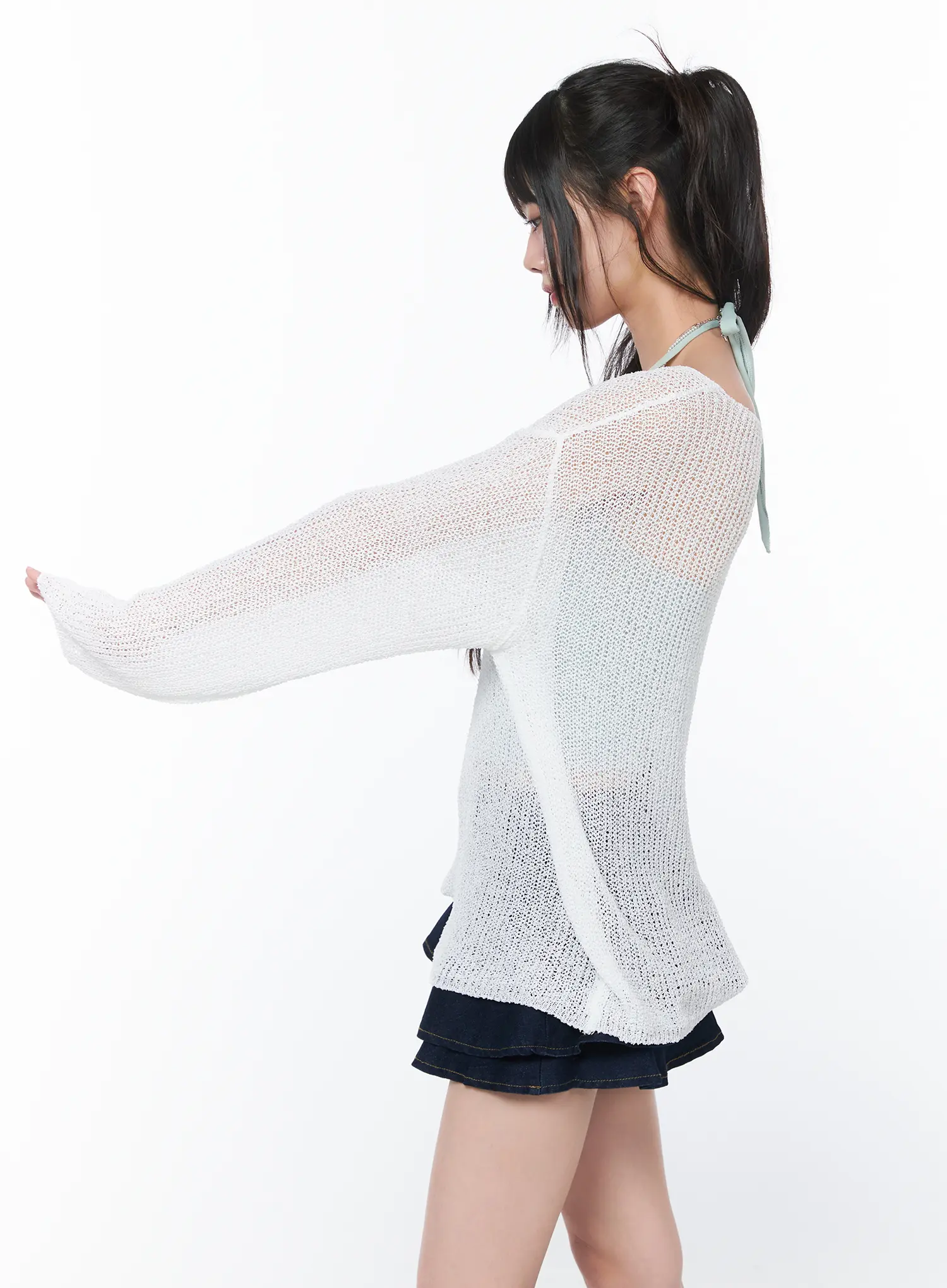 Lightweight Oversized Knit Cardigan CA530 - Image 7