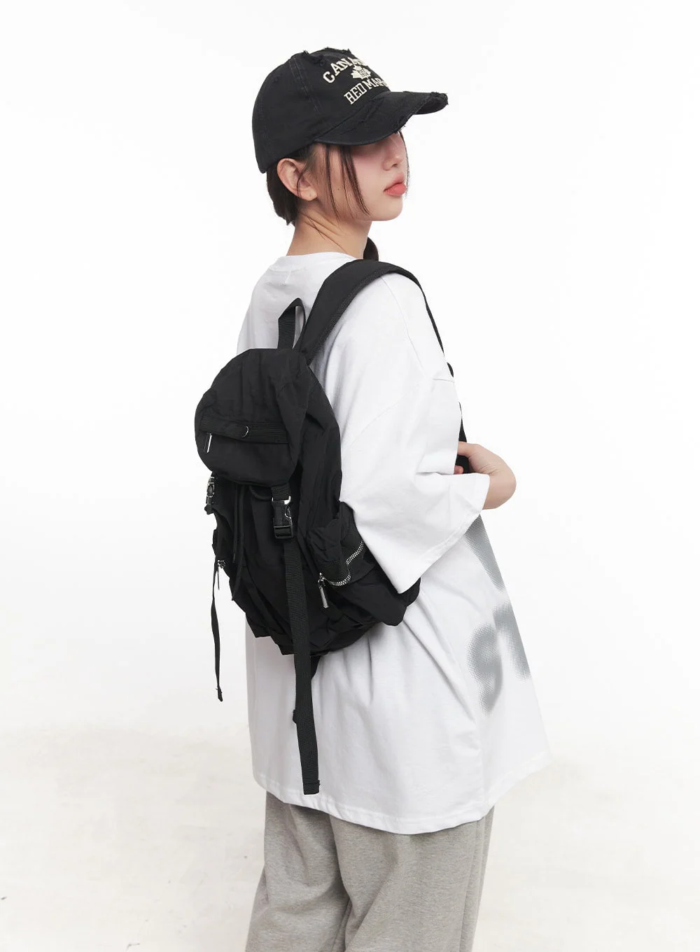 Lightweight Ribbon Buckle Backpack CA529 - Image 2