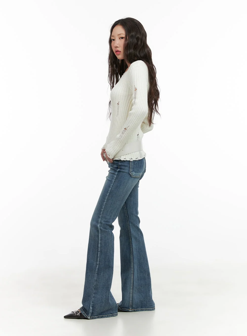 Lila Slim Bootcut Jeans CG422 - Image 4