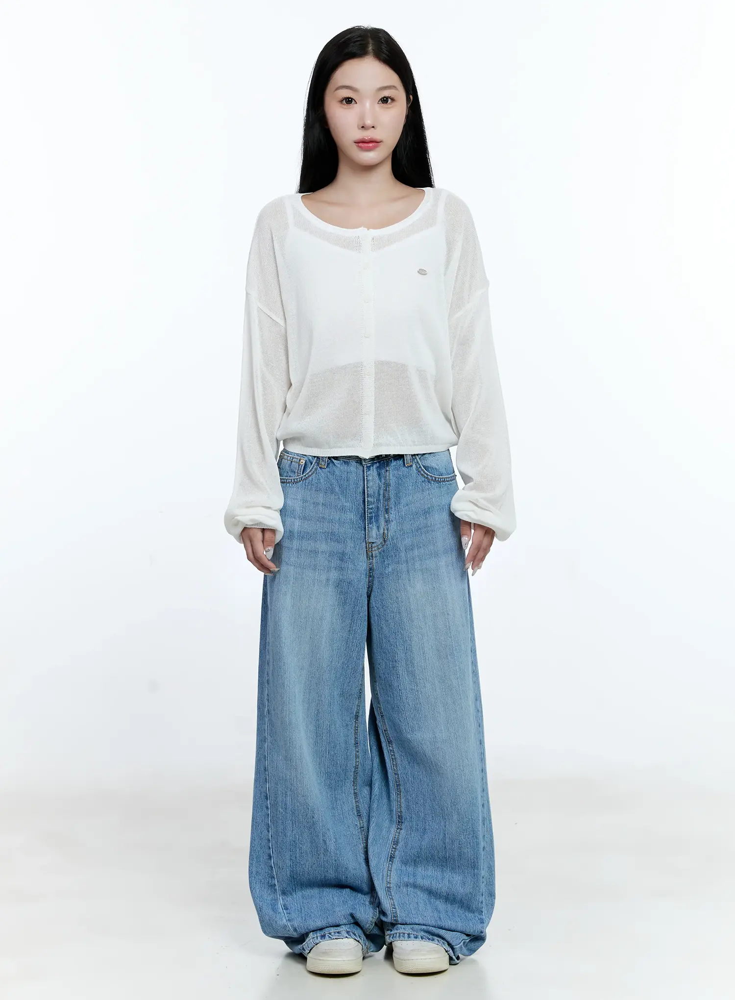 Linen Relaxed-Fit Cardigan CG513 - Image 2