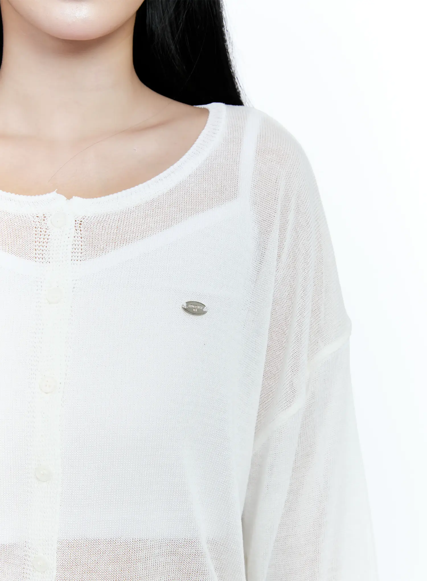 Linen Relaxed-Fit Cardigan CG513 - Image 3