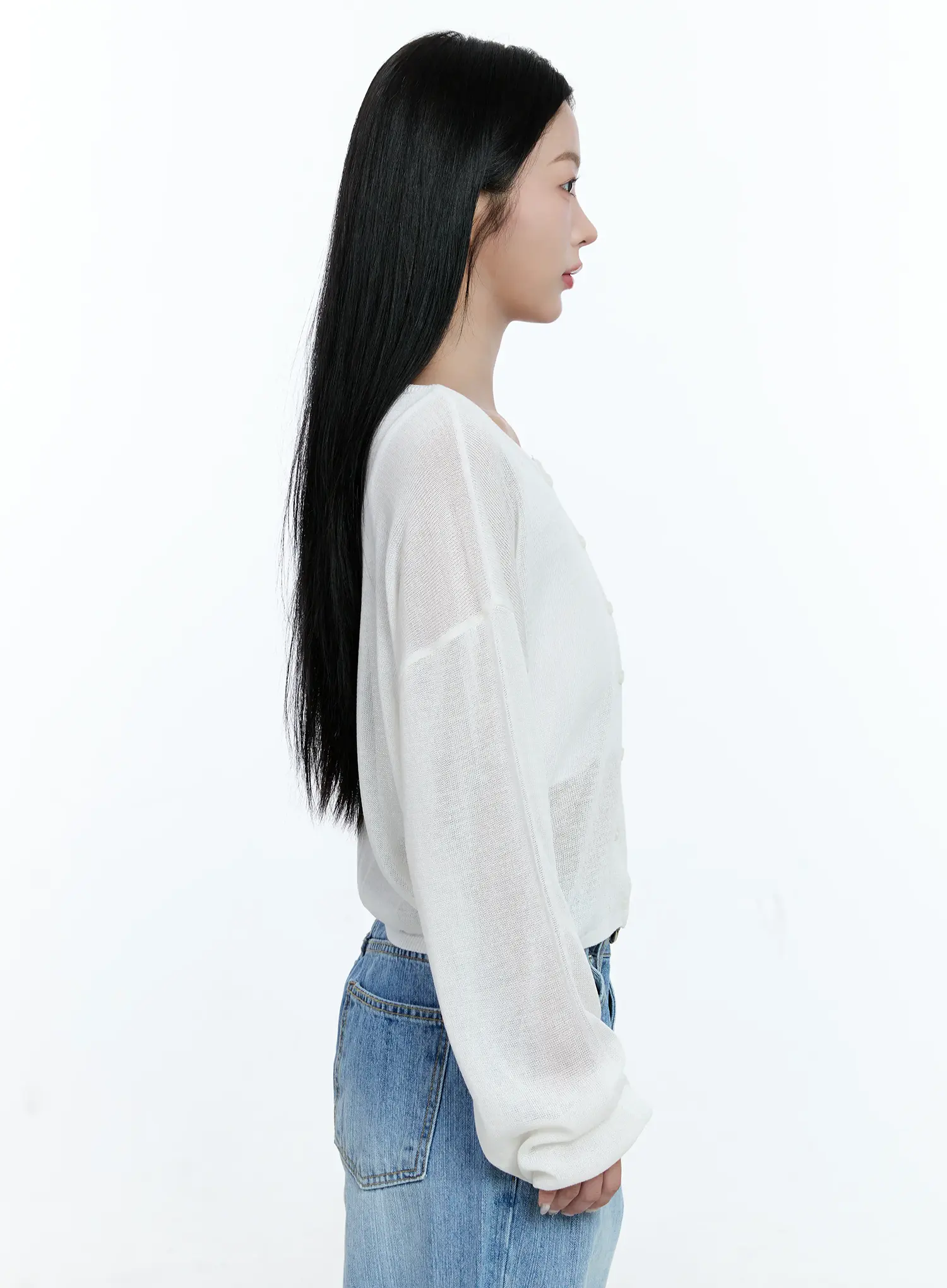 Linen Relaxed-Fit Cardigan CG513 - Image 4