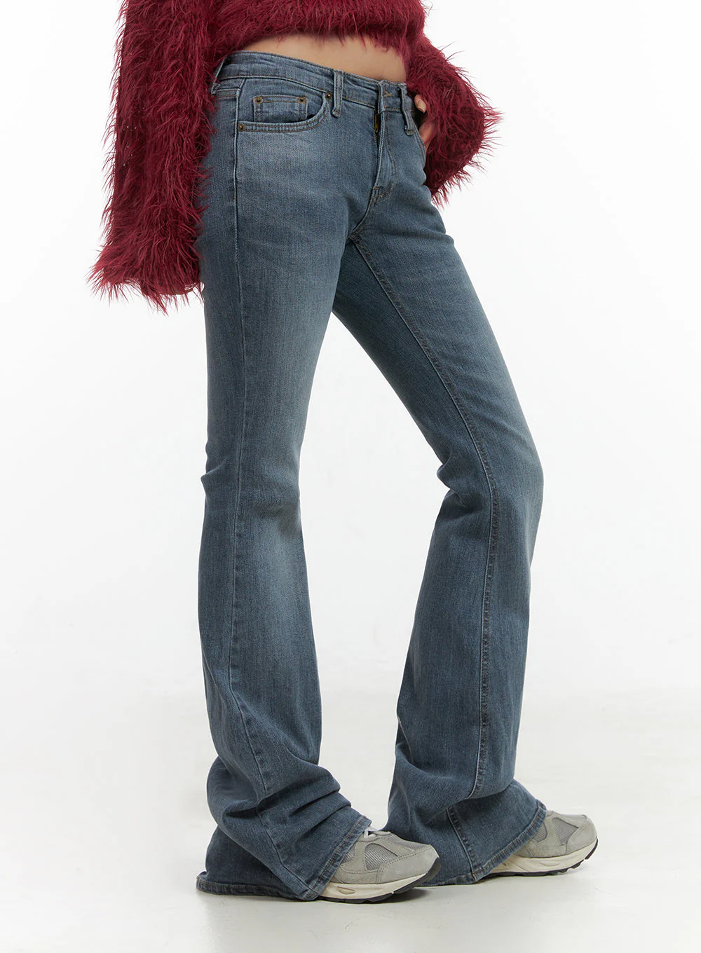 Liv Washed Denim Low Waist Bootcut Jeans CO414 - Image 5