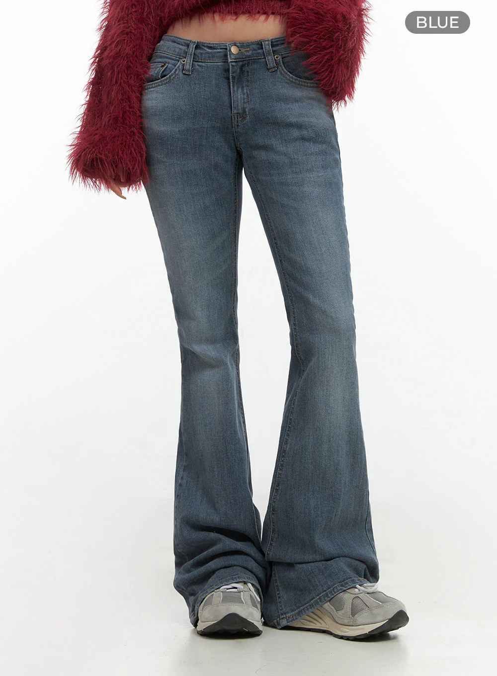 Liv Washed Denim Low Waist Bootcut Jeans CO414 - Image 7