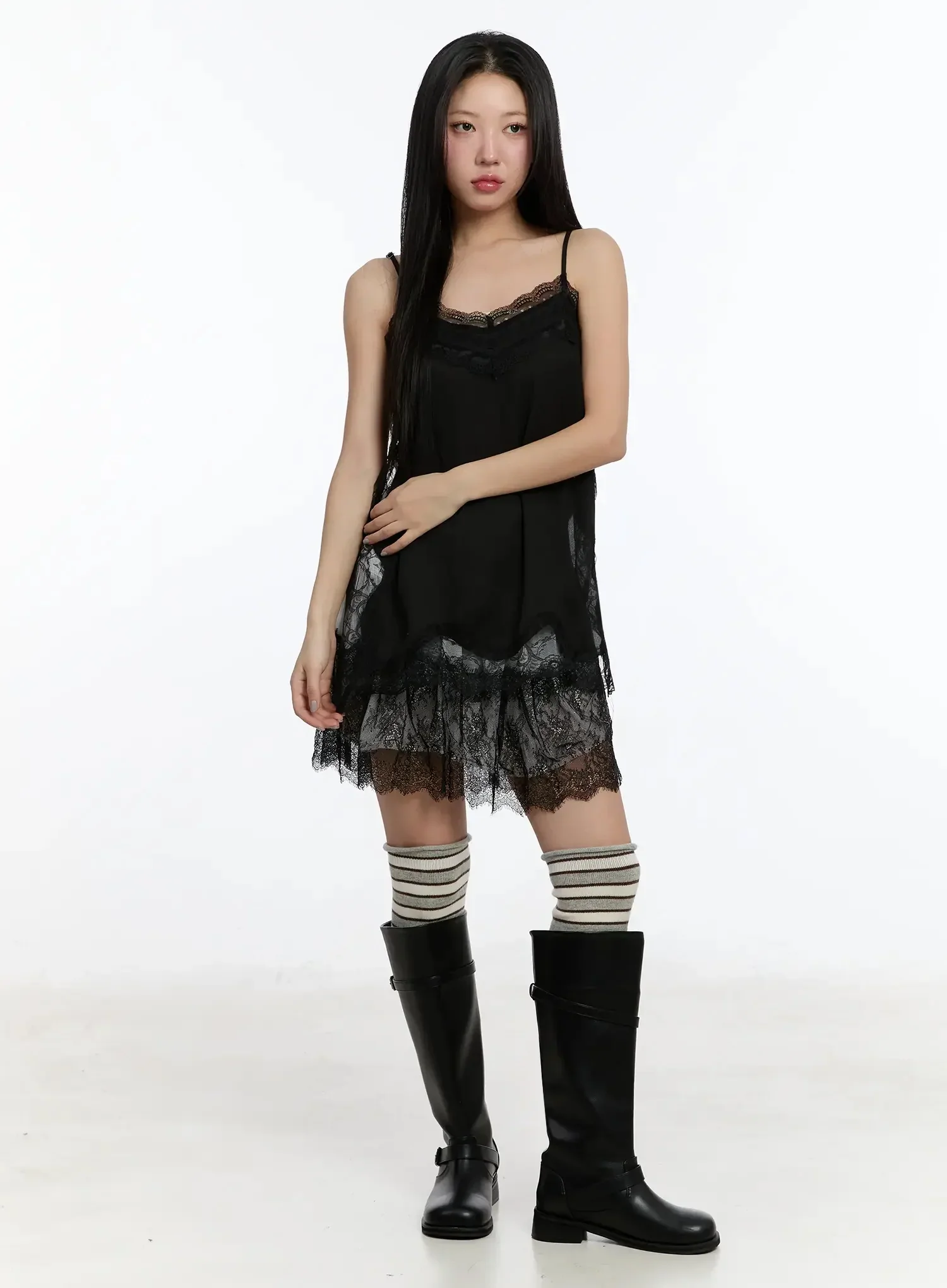 Long Lace Dress Top IM509 - Image 9
