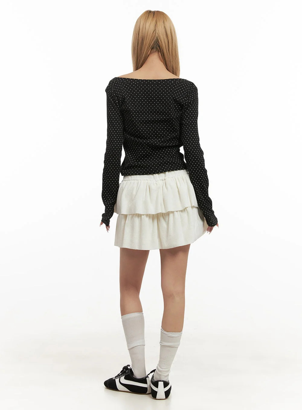 Long Sleeve Polka Dot Top CJ508 - Image 4
