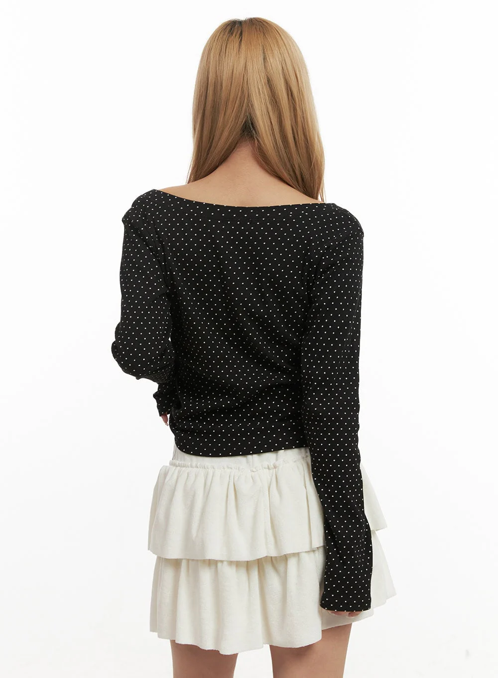 Long Sleeve Polka Dot Top CJ508 - Image 6