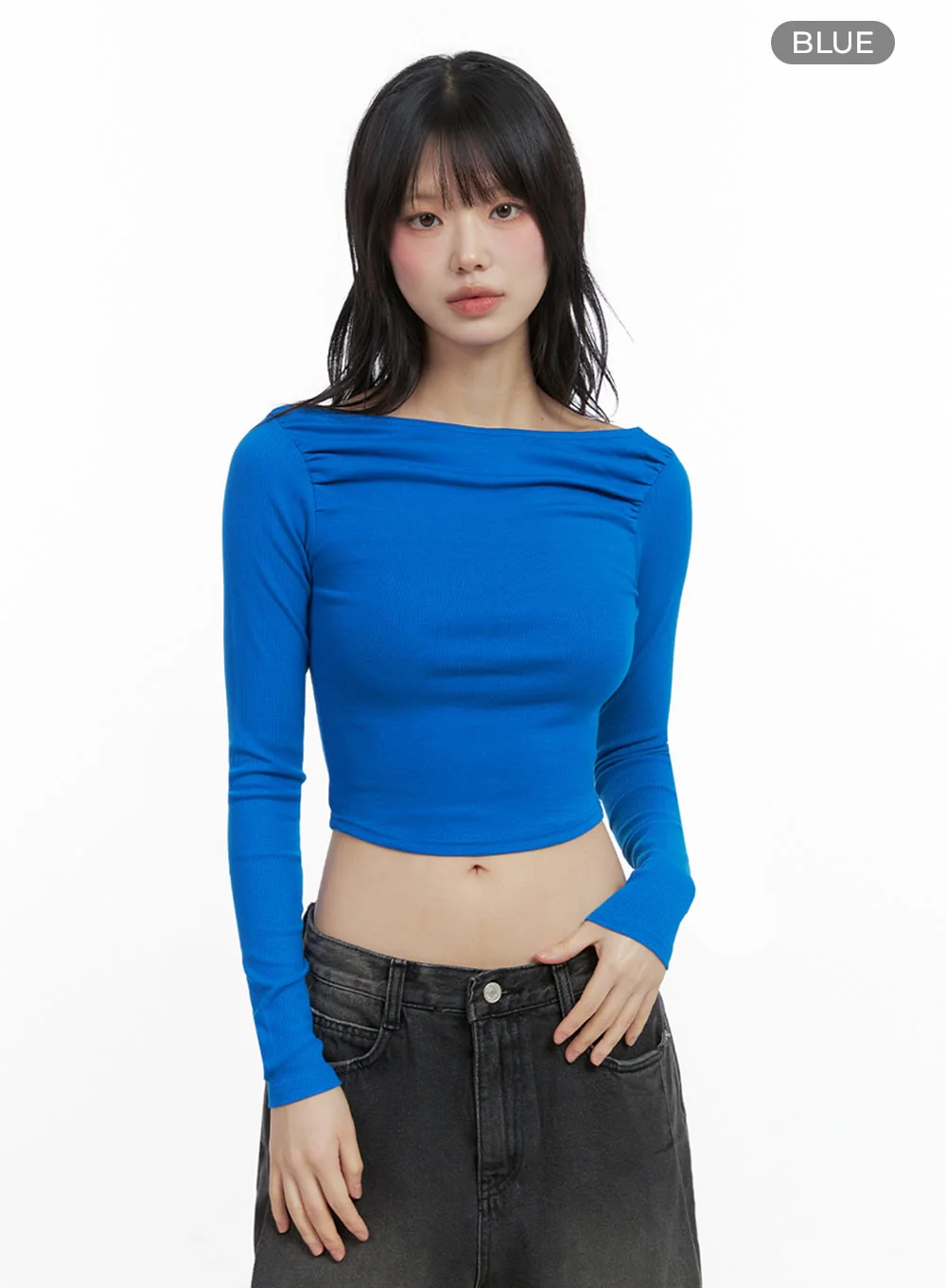 Long-Sleeve Slim Crop Top IO430 - Image 13