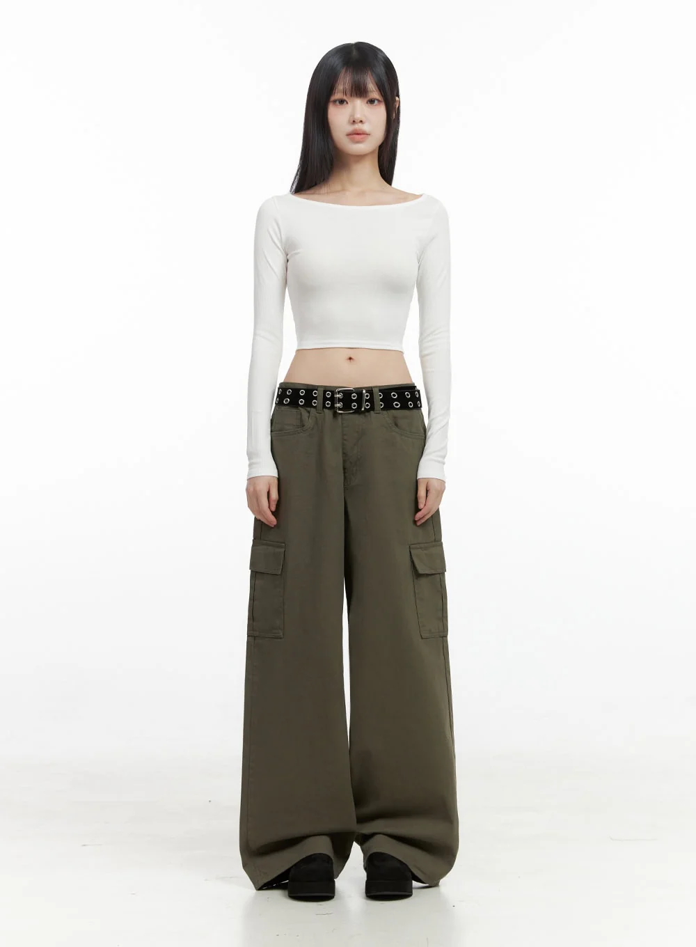 Long-Sleeve Slim Crop Top IO430 - Image 4