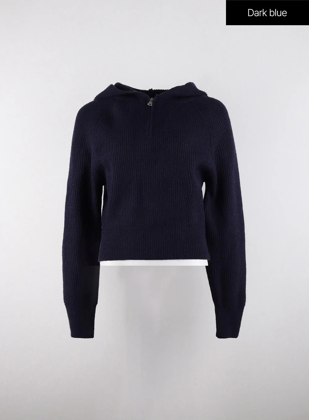 Long Sleeve Solid Zipper Pocket Knit Hoodie OD320 - Image 10