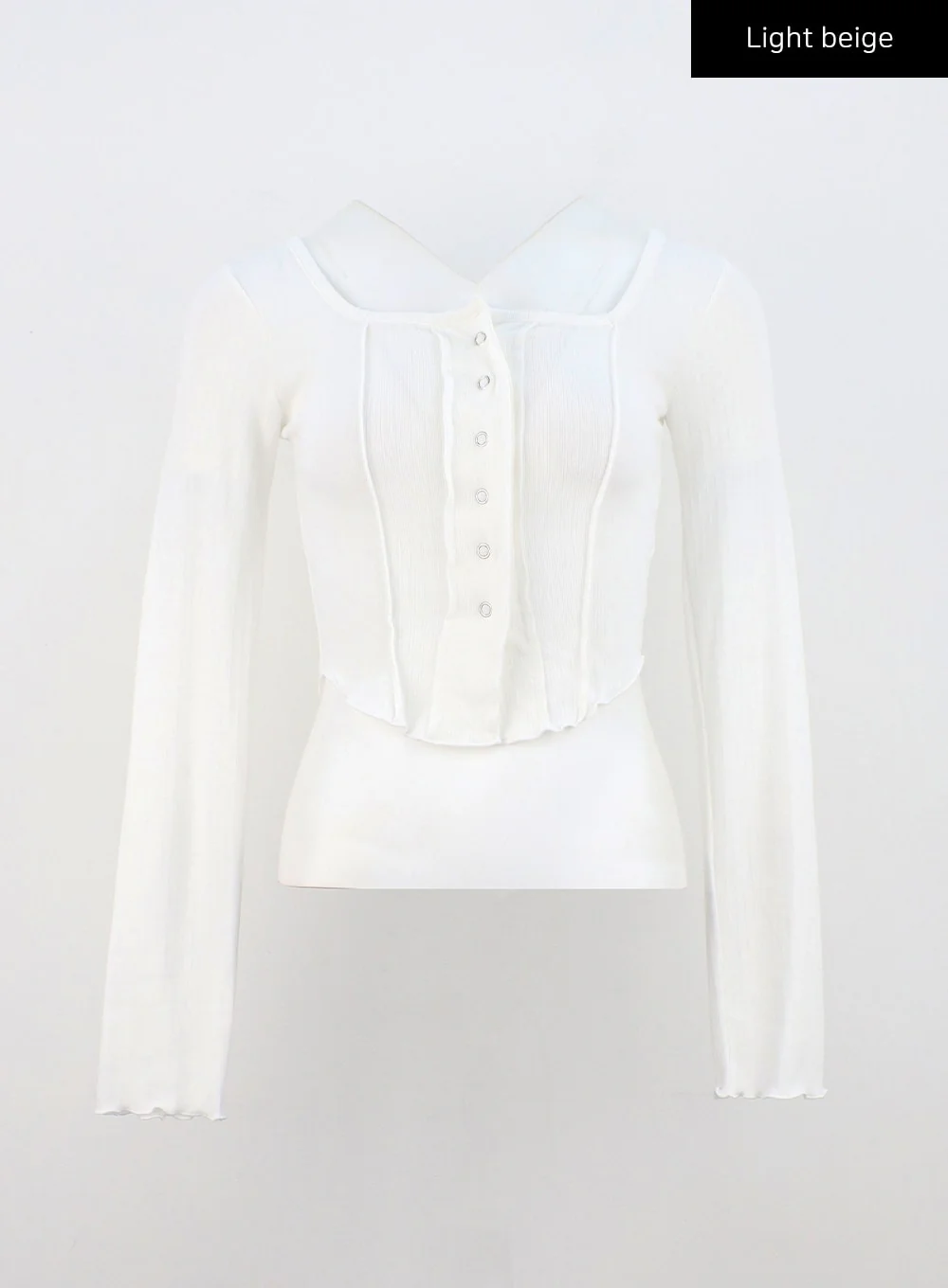 Long Sleeve Square Neck Crop Tee CN303 - Image 8