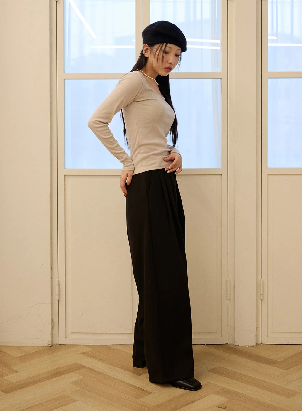 Long Sleeve U-Neck Top OD327 - Image 3