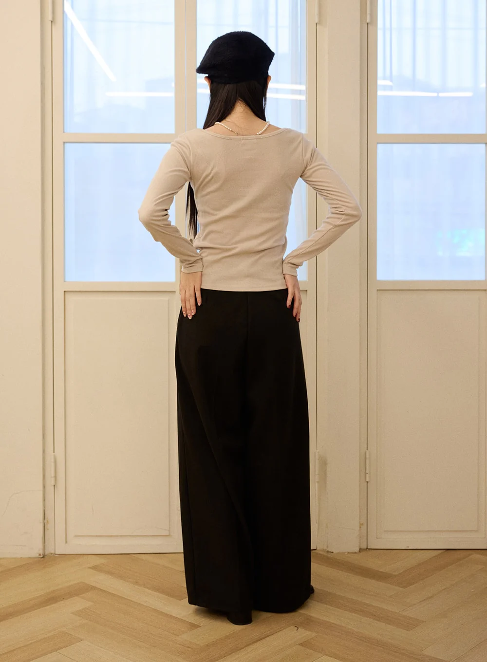 Long Sleeve U-Neck Top OD327 - Image 4