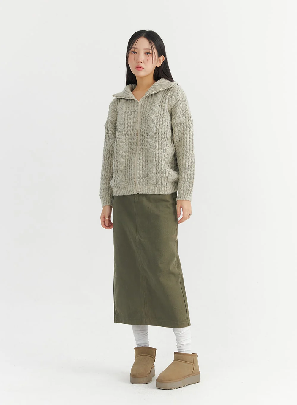 Long Slim-Fit Cotton Skirt CO324 - Image 11