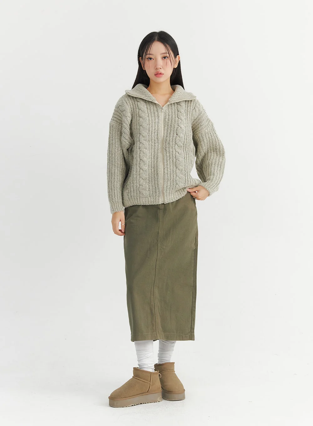 Long Slim-Fit Cotton Skirt CO324 - Image 3