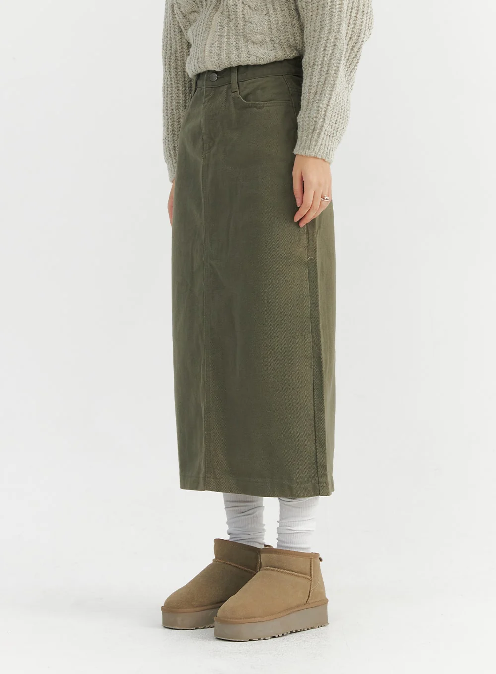 Long Slim-Fit Cotton Skirt CO324 - Image 5