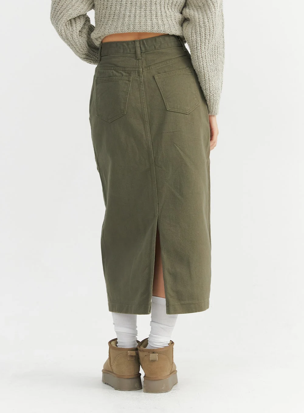 Long Slim-Fit Cotton Skirt CO324 - Image 6