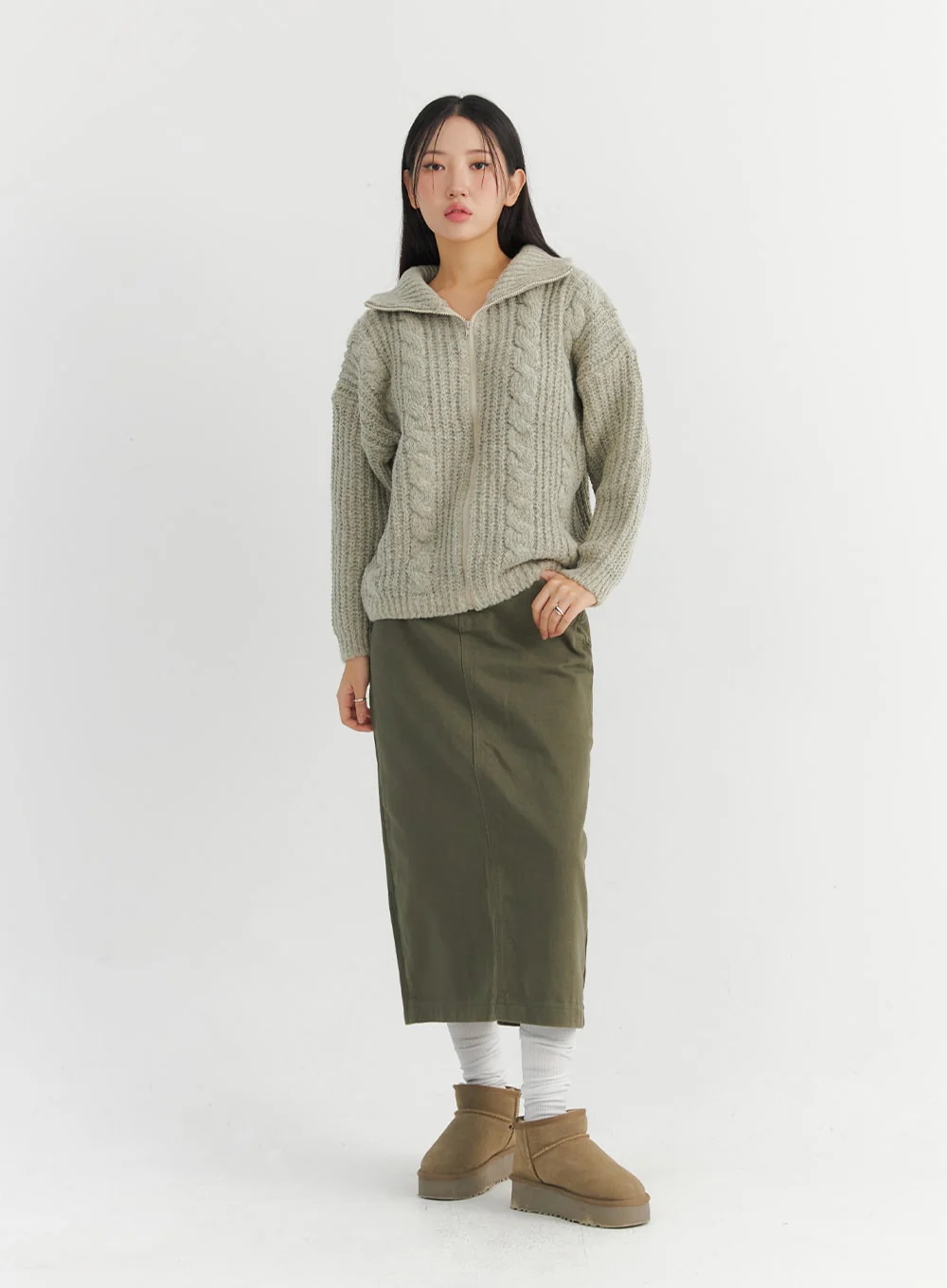 Long Slim-Fit Cotton Skirt CO324 - Image 7