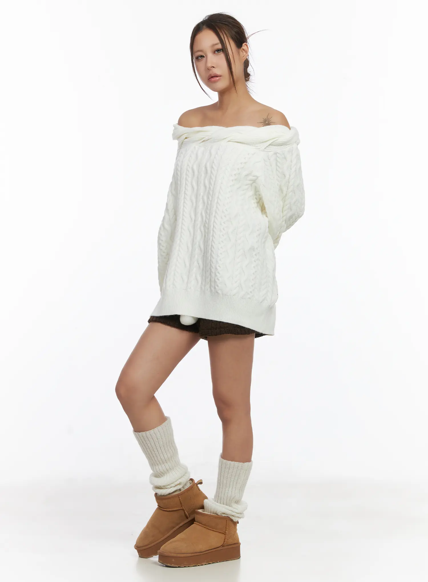 Loose Fit Cable Knit Top CJ512 - Image 3