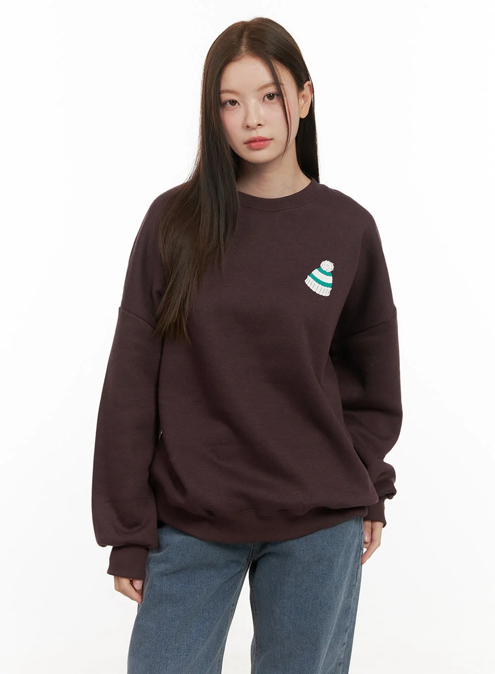 Loose-Fit Graphic Bear Crew Neck OD412 - Image 2