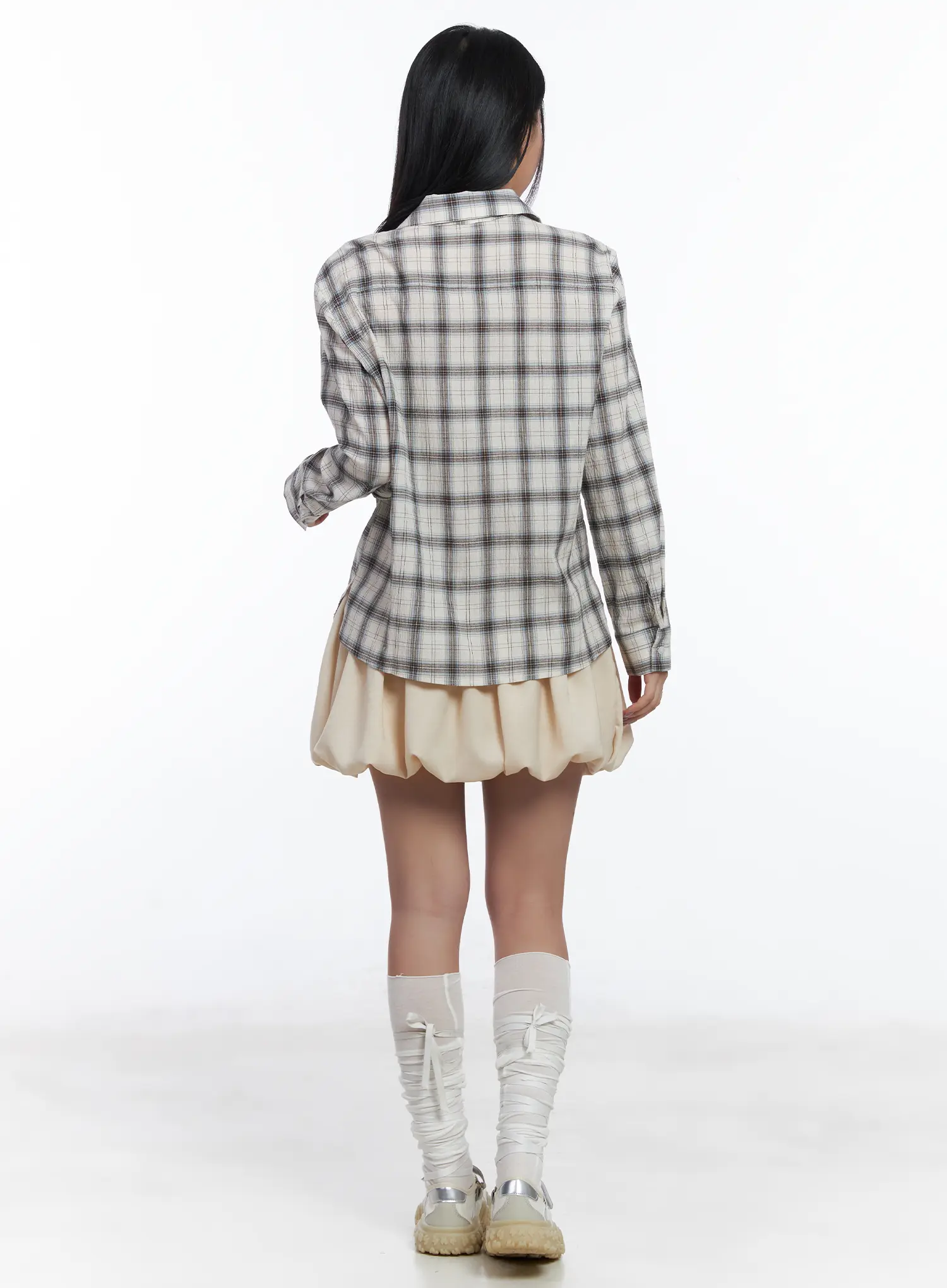 Loose-Fit Plaid Shirt  CJ530 - Image 5