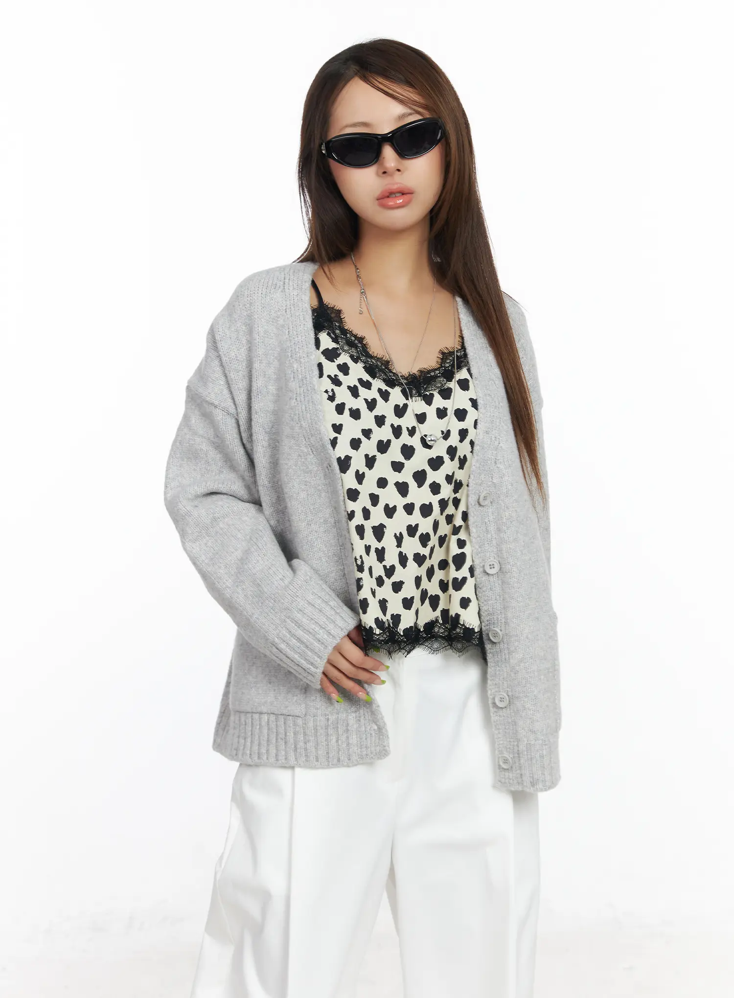 Loose Fit Pocket Knit Cardigan CF511 - Image 2